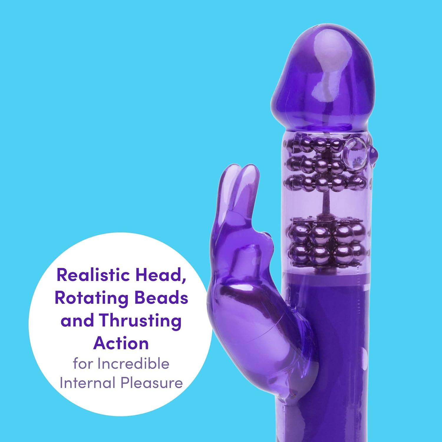 imageLovehoney Jessica Rabbit Xtra Rabbit Vibrator 45 Inch Rotating amp Thrusting Vibrator for Women 7 Patterns amp 3 Speeds Dual Stimulation Adult Sex Toy Waterproof Purple