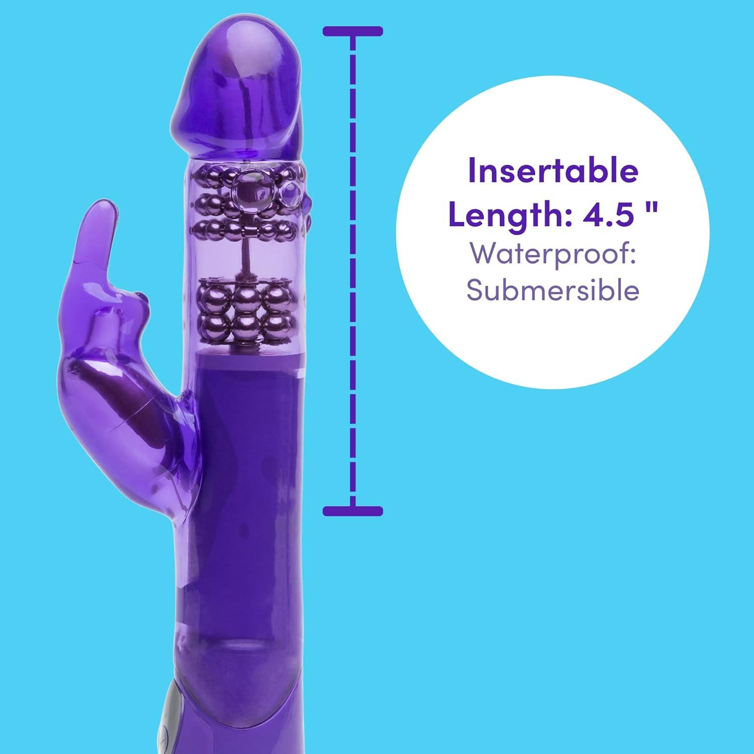 imageLovehoney Jessica Rabbit Xtra Rabbit Vibrator 45 Inch Rotating amp Thrusting Vibrator for Women 7 Patterns amp 3 Speeds Dual Stimulation Adult Sex Toy Waterproof Purple