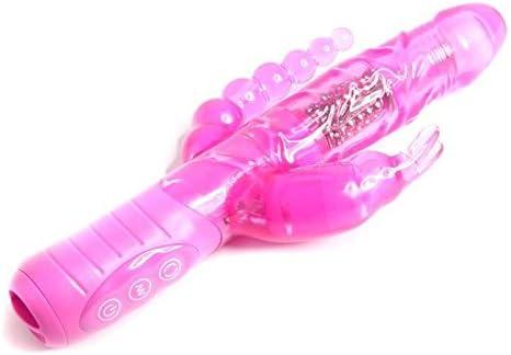 imageLovehoney Jessica Triple Rabbit Vibrator 4 Inch Vibrator for Women with Anal Beads 7 Patterns amp 3 Speeds Adult Sex Toy Waterproof Pink