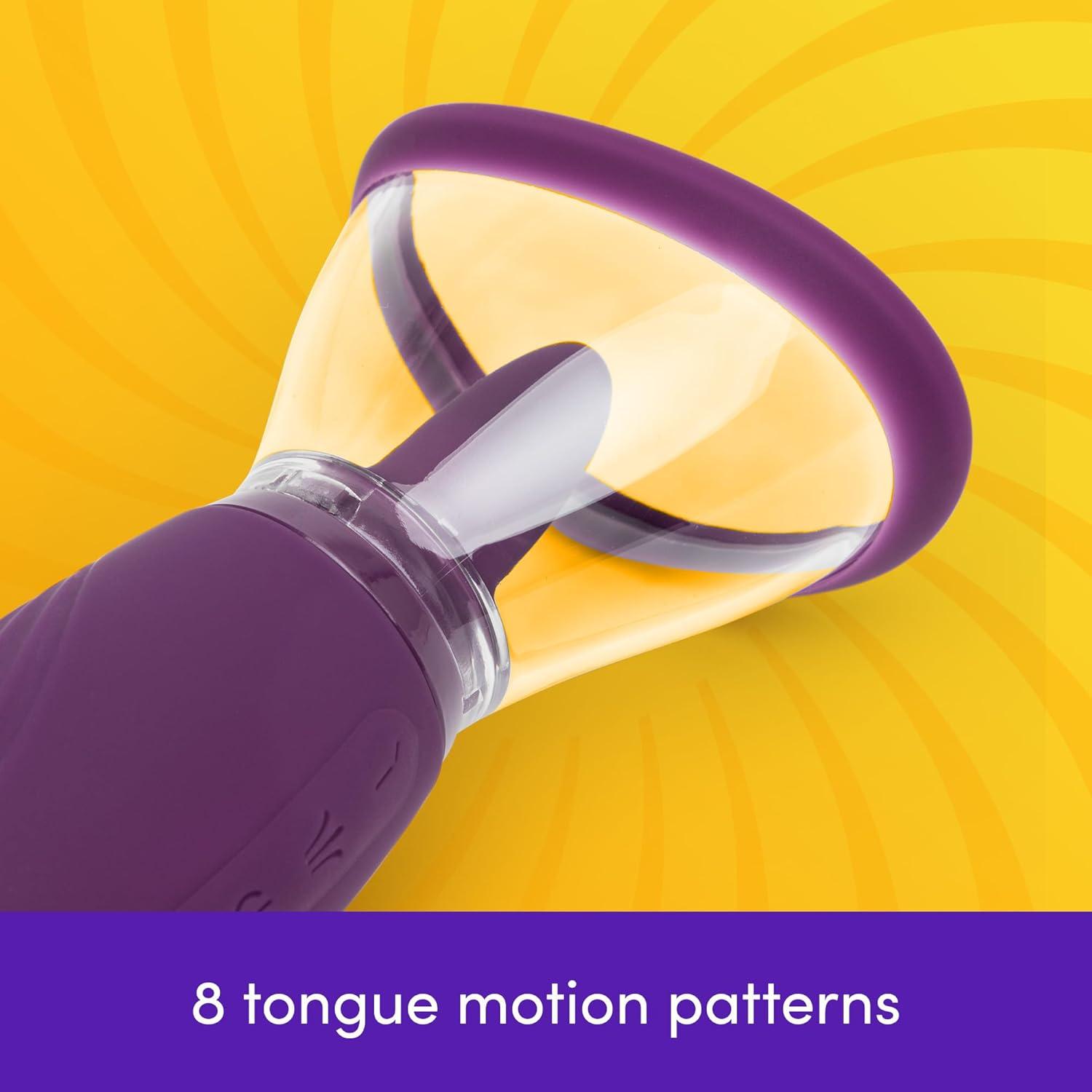 imageLovehoney Lick Me Vibrating Pussy Pump amp Tongue Vibrator Rechargeable Licking amp Suction Toy for Vulva Nipple amp GSpot 8 Tongue Modes 8 Vibration Patterns DualUse Handle for Intense Pleasure