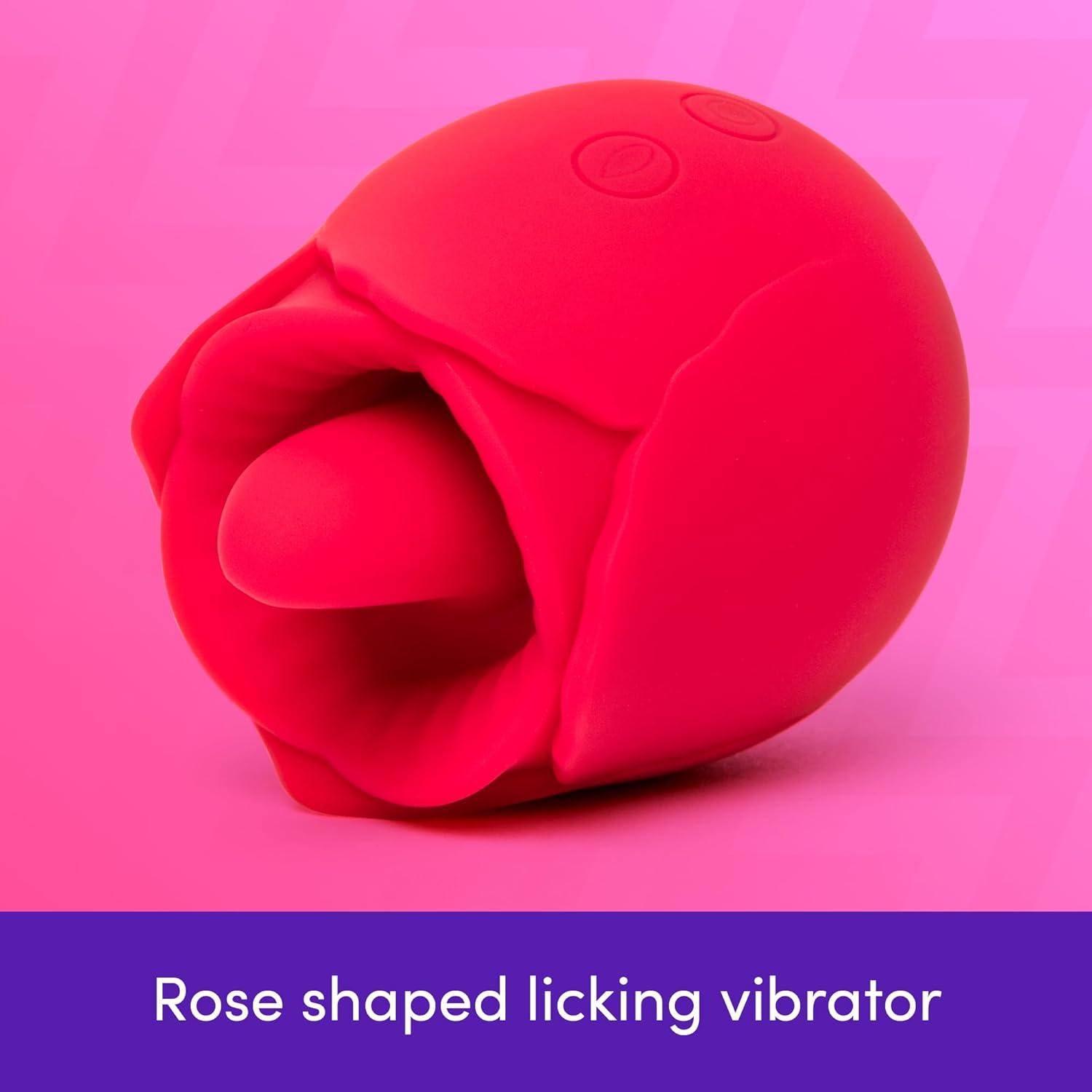 imageLovehoney Licking Rose Vibrator Rose Tongue Massager Adult Toy for Women Clit Stimulating Tongue Toy for Intense Pleasure Couples Adult Sex Toys for Deep Sensation amp Clitorial Stimulation