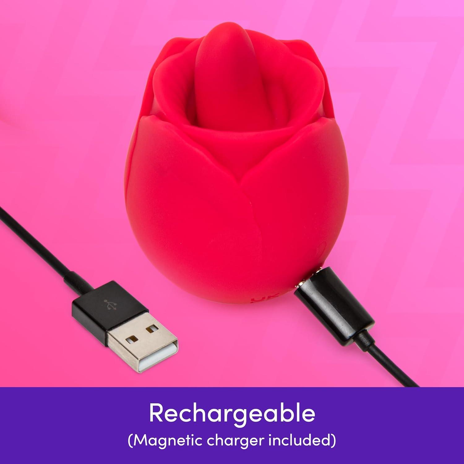 imageLovehoney Licking Rose Vibrator Rose Tongue Massager Adult Toy for Women Clit Stimulating Tongue Toy for Intense Pleasure Couples Adult Sex Toys for Deep Sensation amp Clitorial Stimulation