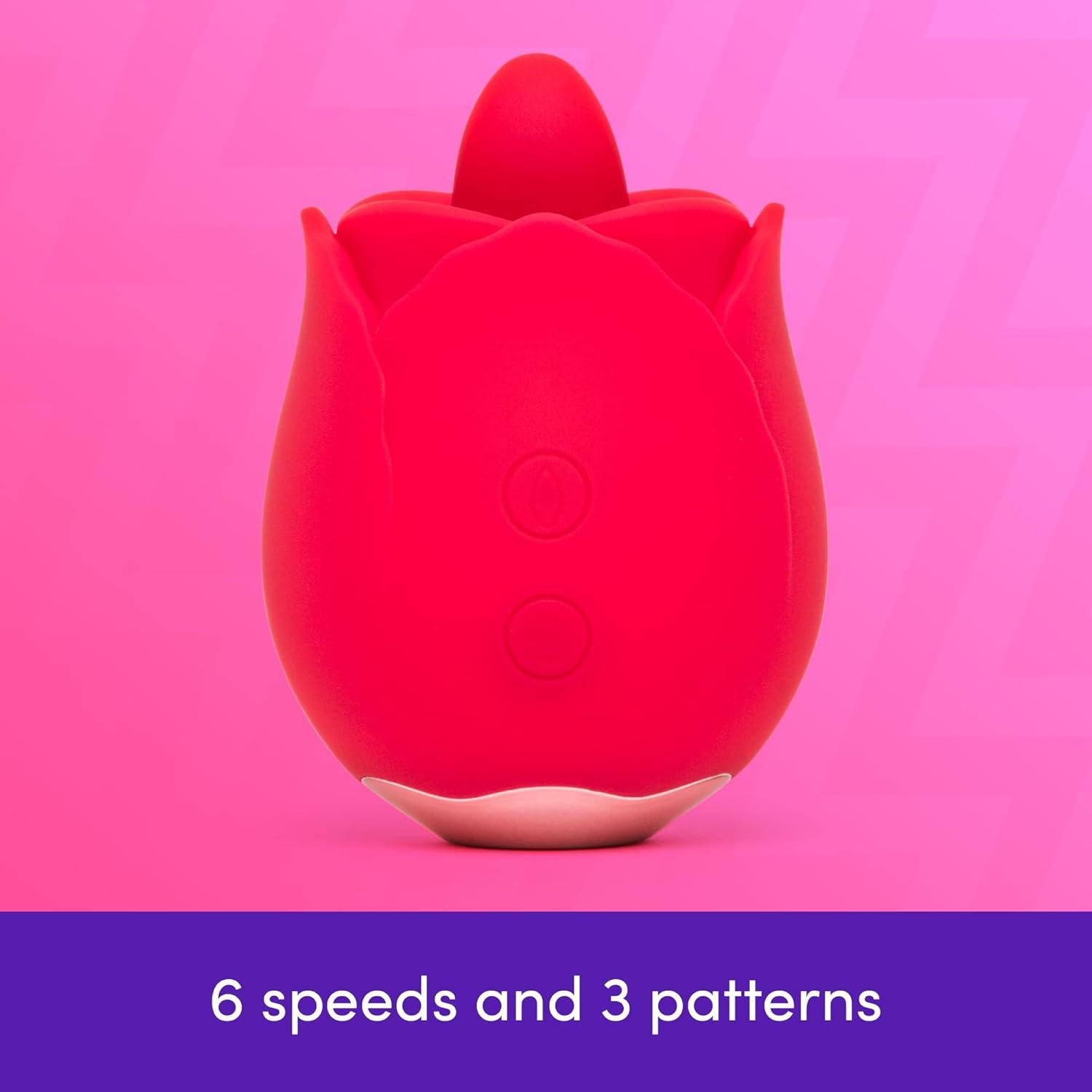 imageLovehoney Licking Rose Vibrator Rose Tongue Massager Adult Toy for Women Clit Stimulating Tongue Toy for Intense Pleasure Couples Adult Sex Toys for Deep Sensation amp Clitorial Stimulation