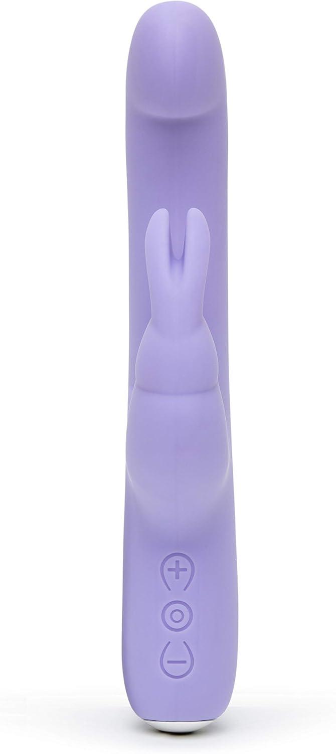 imageLovehoney Luxury Rabbit Vibrator 45 Inch 15 Function Silicone G Spot Vibrator for Women Slim Tapered Shaft with Thick Flexible Rabbit Ears Rechargeable amp Waterproof Purple