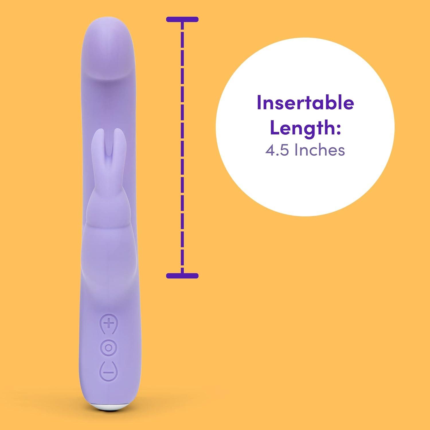 imageLovehoney Luxury Rabbit Vibrator 45 Inch 15 Function Silicone G Spot Vibrator for Women Slim Tapered Shaft with Thick Flexible Rabbit Ears Rechargeable amp Waterproof Purple