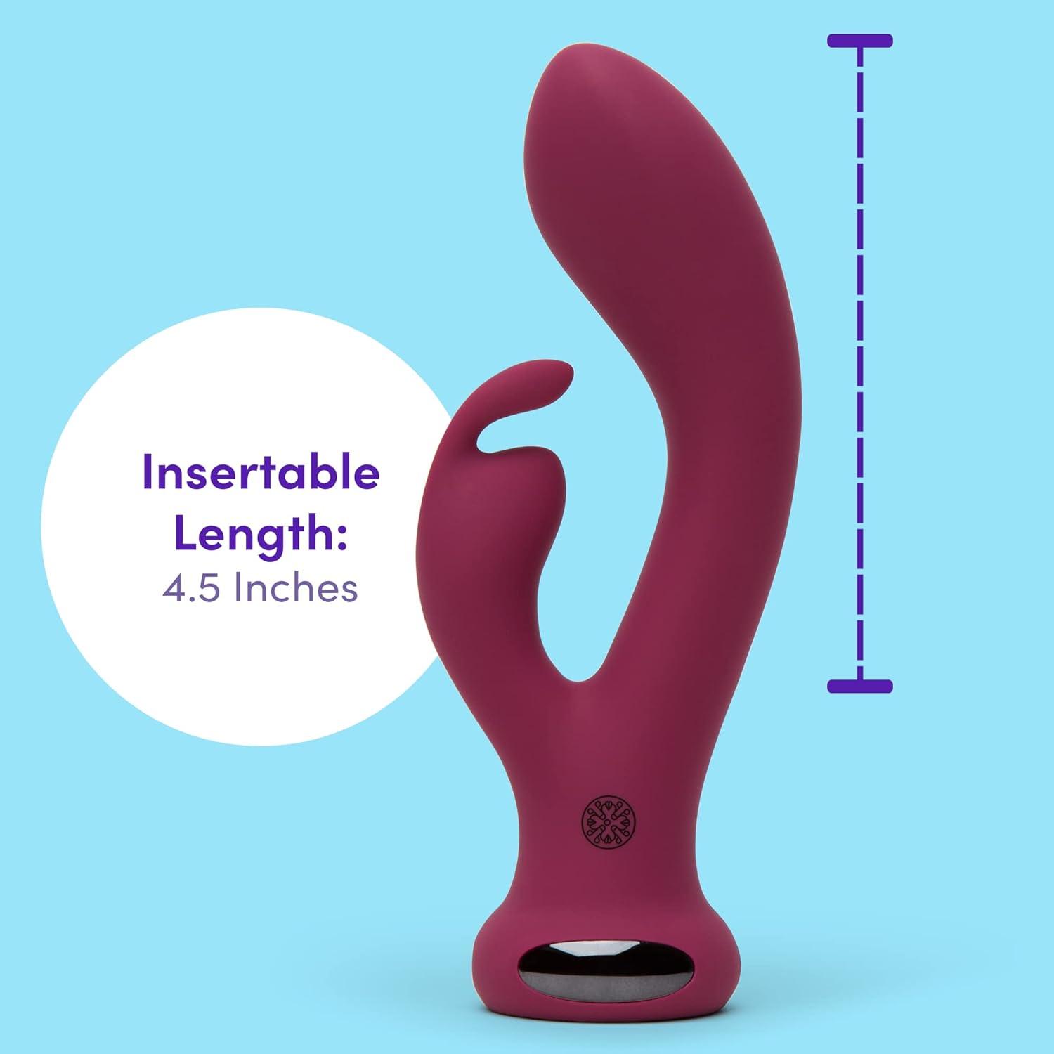 imageLovehoney Mantric Rabbit Vibrator 45 Inch Curved G Spot Vibrator for Women Silicone Rabbit Ears amp Beginner Friendly Dual Stimulation Adult Sex Toy Rechargeable amp Waterproof Pink