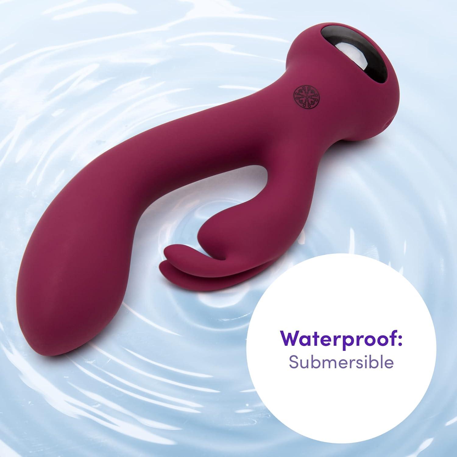 imageLovehoney Mantric Rabbit Vibrator 45 Inch Curved G Spot Vibrator for Women Silicone Rabbit Ears amp Beginner Friendly Dual Stimulation Adult Sex Toy Rechargeable amp Waterproof Pink