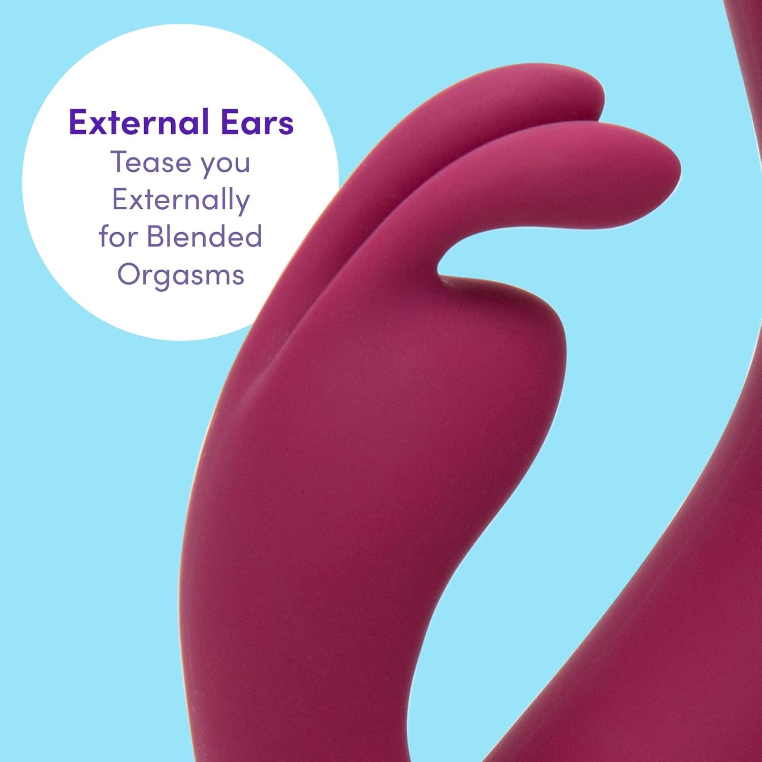 imageLovehoney Mantric Rabbit Vibrator 45 Inch Curved G Spot Vibrator for Women Silicone Rabbit Ears amp Beginner Friendly Dual Stimulation Adult Sex Toy Rechargeable amp Waterproof Pink