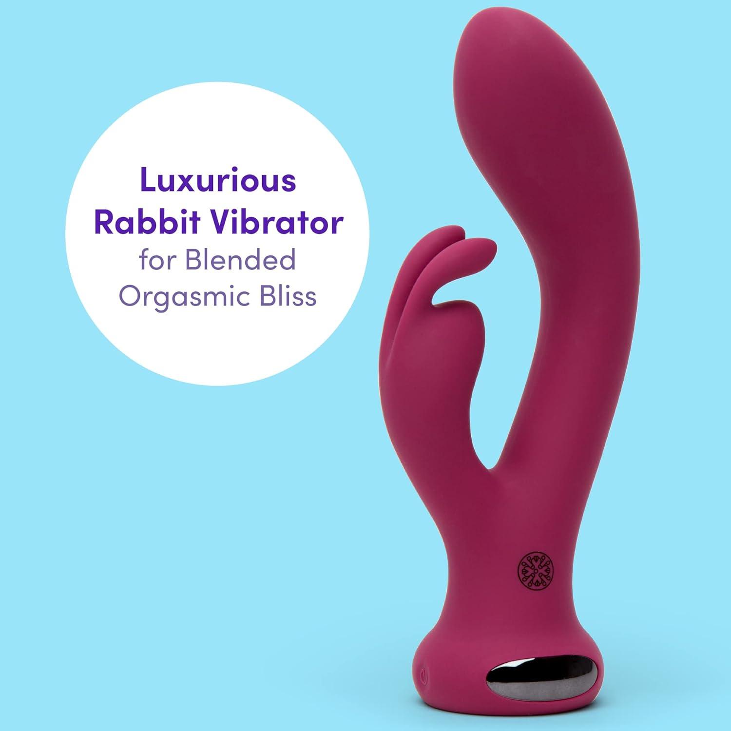 imageLovehoney Mantric Rabbit Vibrator 45 Inch Curved G Spot Vibrator for Women Silicone Rabbit Ears amp Beginner Friendly Dual Stimulation Adult Sex Toy Rechargeable amp Waterproof Pink