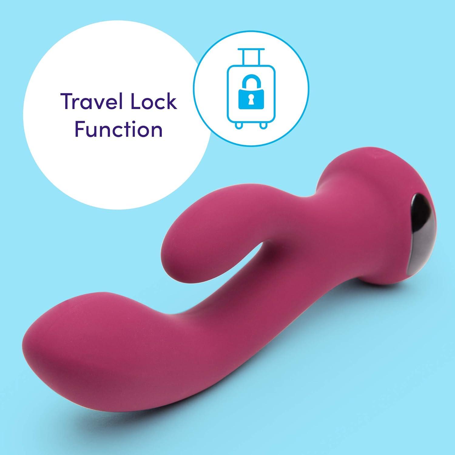 imageLovehoney Mantric Rabbit Vibrator 45 Inch Curved Silicone G Spot Vibrator for Women Beginner Friendly Dual Stimulation Adult Sex Toy Rechargeable amp Waterproof Pink