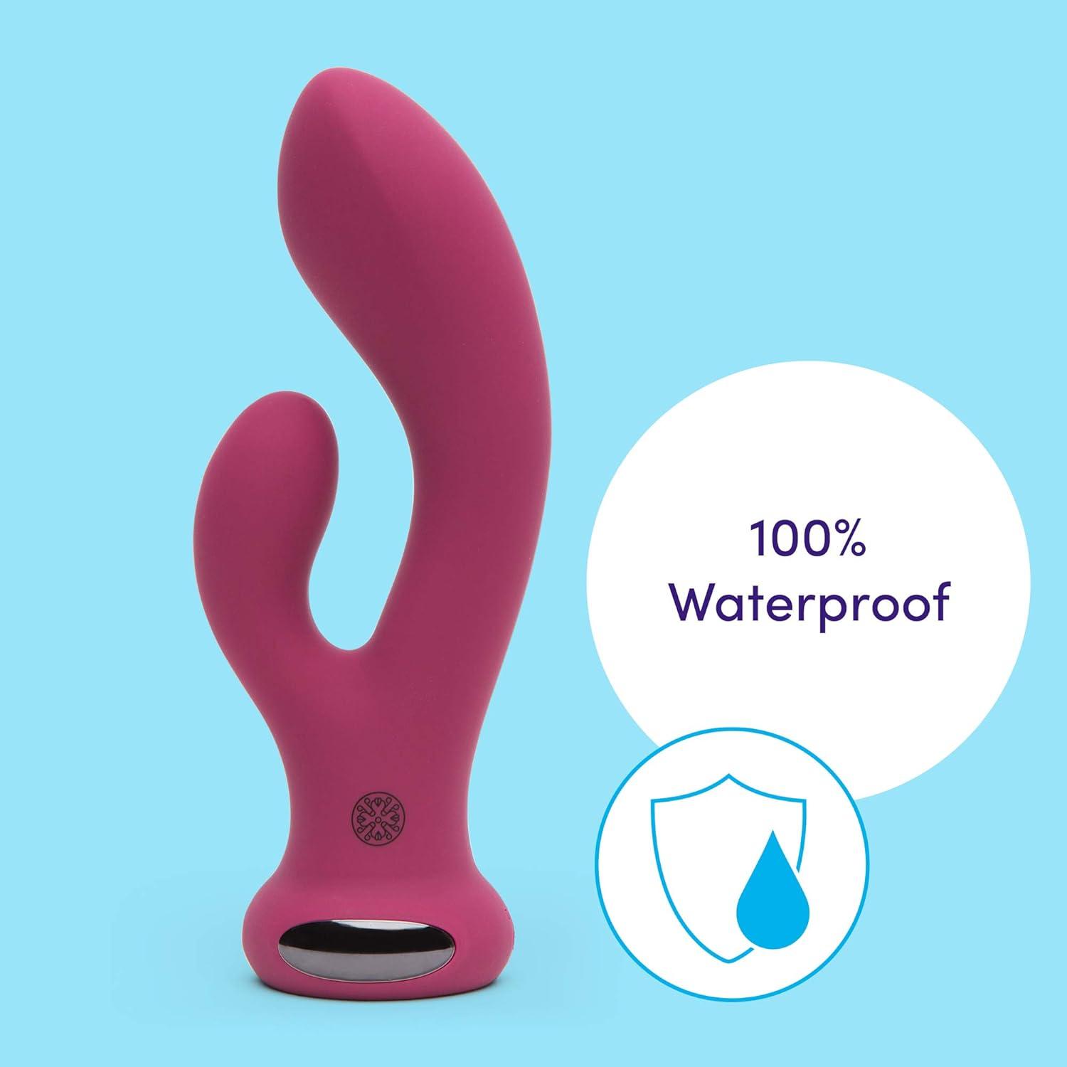 imageLovehoney Mantric Rabbit Vibrator 45 Inch Curved Silicone G Spot Vibrator for Women Beginner Friendly Dual Stimulation Adult Sex Toy Rechargeable amp Waterproof Pink