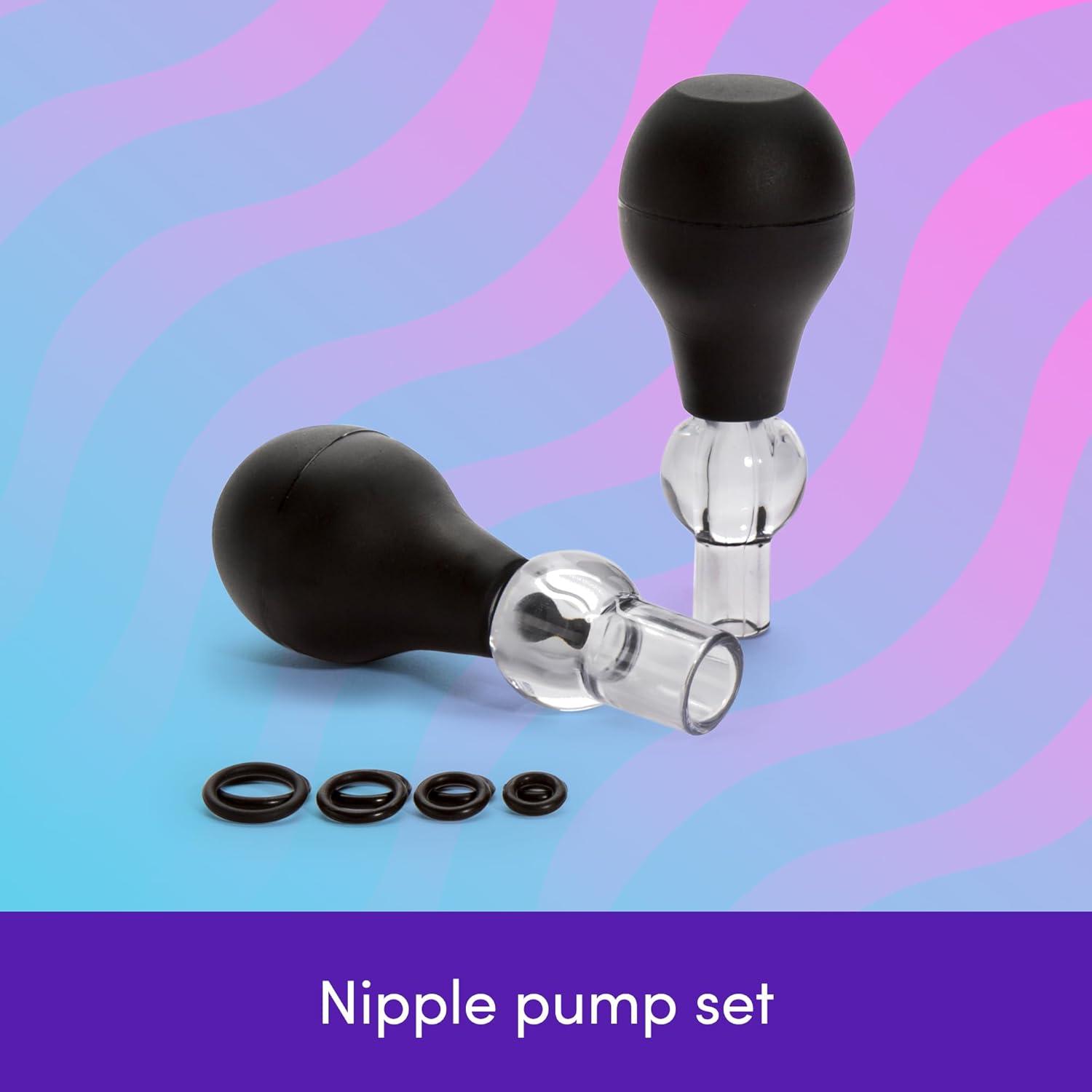 imageLovehoney Nipple Suckers Pump Set Nipple Sucking Toy with Stretchy Rings Beginner Sex Toy Gifts for Women Vacuum Cupping Breast Stimulator for Increased Sensitivity Couples Adult Sex Games