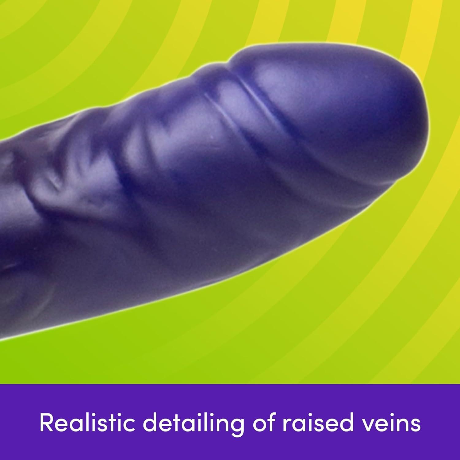 imageLovehoney Perfect Partner Strap On Dildo 6 Inch Realistic Hollow Strap On for Pegging Adjustable Strap with Popper Fastening Waterproof BlackPurple