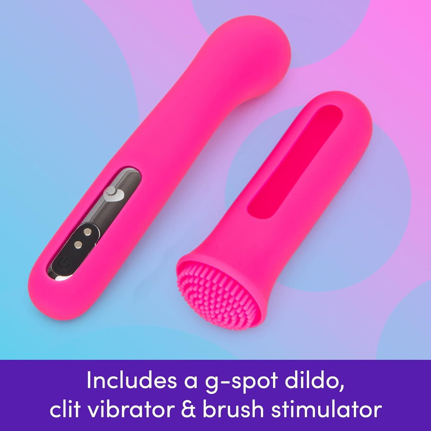 imageLovehoney Pleasure Link Couples Sex Toy Kit Womens G Spot Dildo Clitoral Stimulator amp Bullet Vibrator Sleeves with Remote Control Silicone Cock Ring amp Anal Plug 7 Piece Adult Sex Toys amp Games