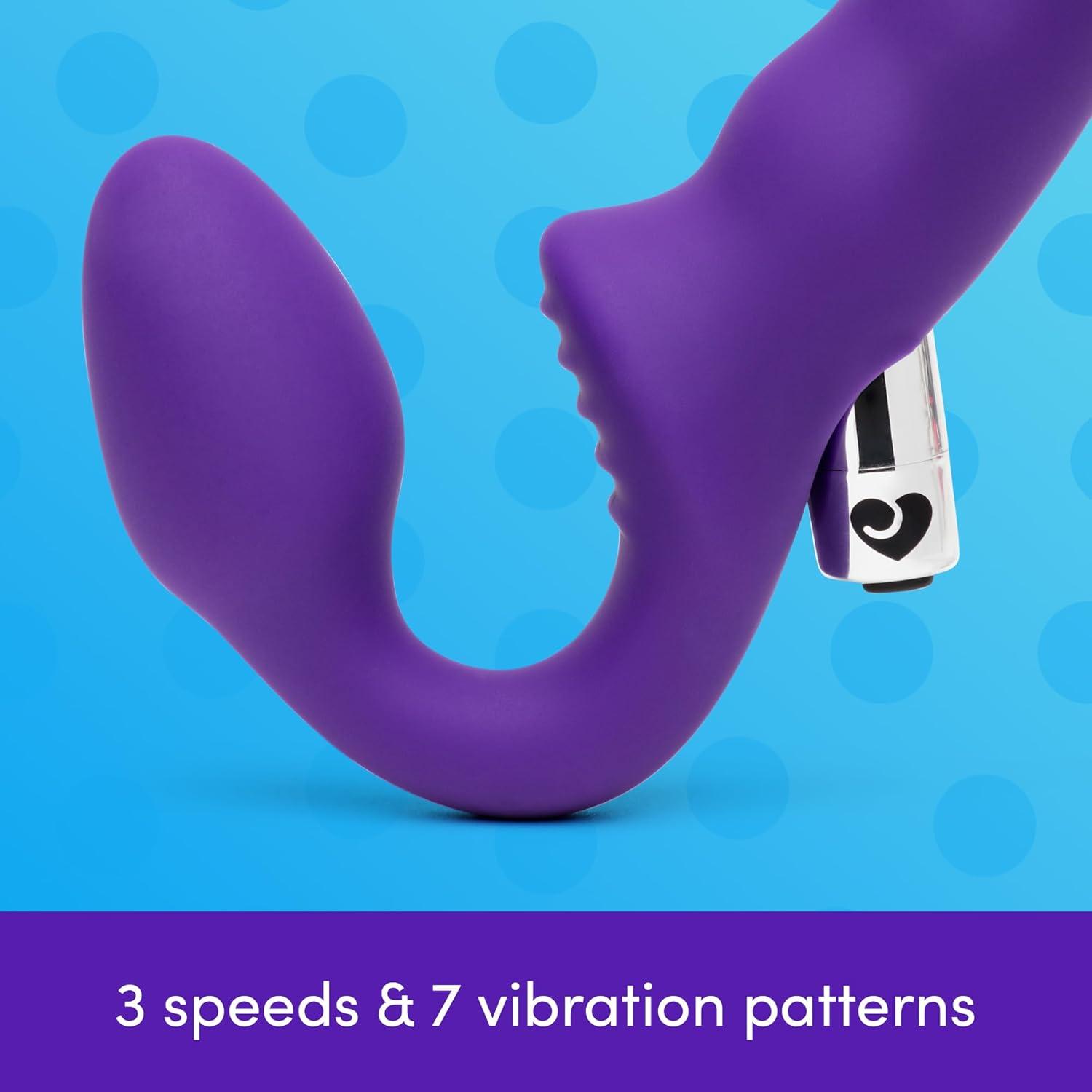 imageLovehoney Posable Strapless Strap On Dildo for Women 6 Inch Silicone Rippled Double Ended Dildo Vibrator for Couples Rechargeable Bullet Vibrator with 10 Modes Textured Clit Stimulator Sex Toy