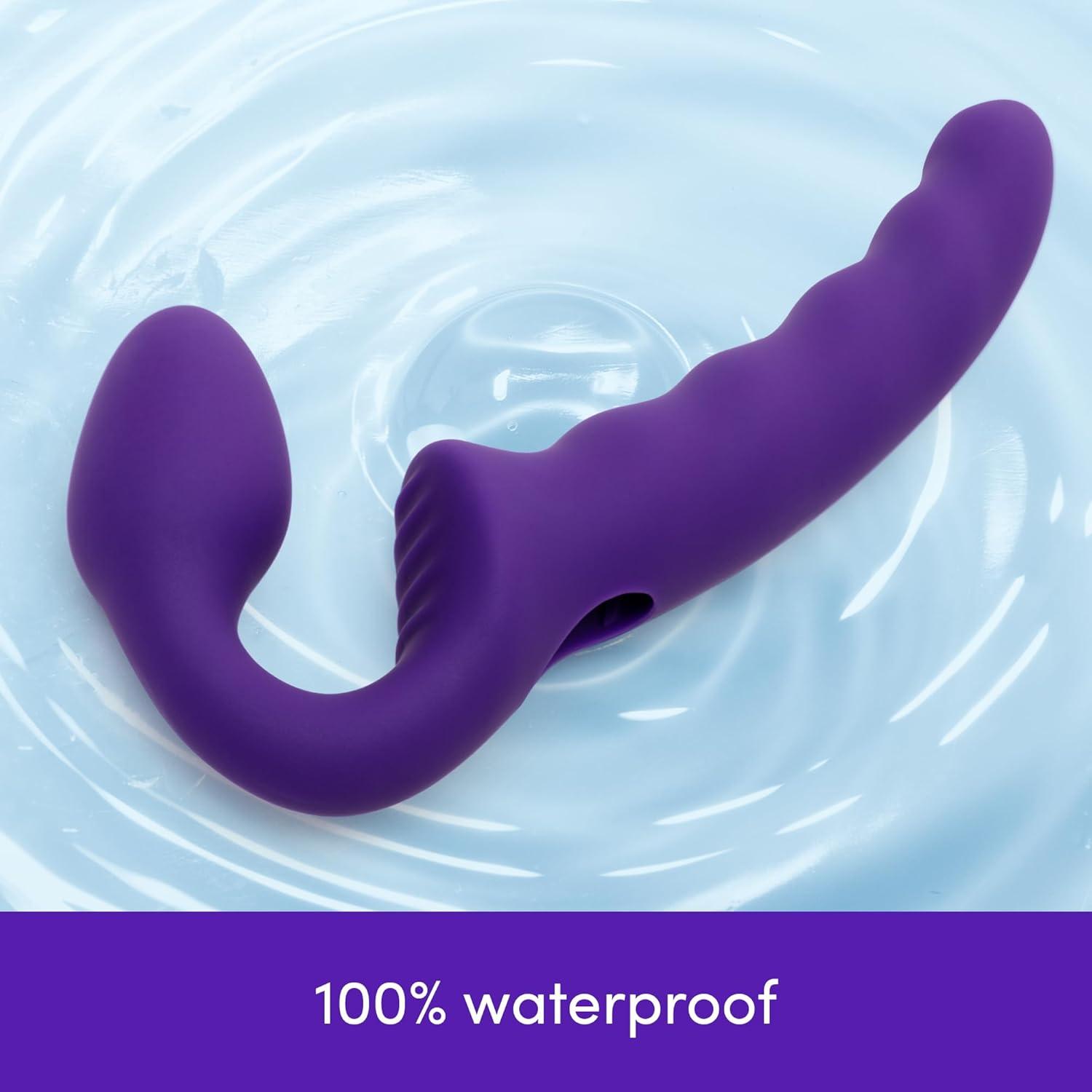 imageLovehoney Posable Strapless Strap On Dildo for Women 6 Inch Silicone Rippled Double Ended Dildo Vibrator for Couples Rechargeable Bullet Vibrator with 10 Modes Textured Clit Stimulator Sex Toy