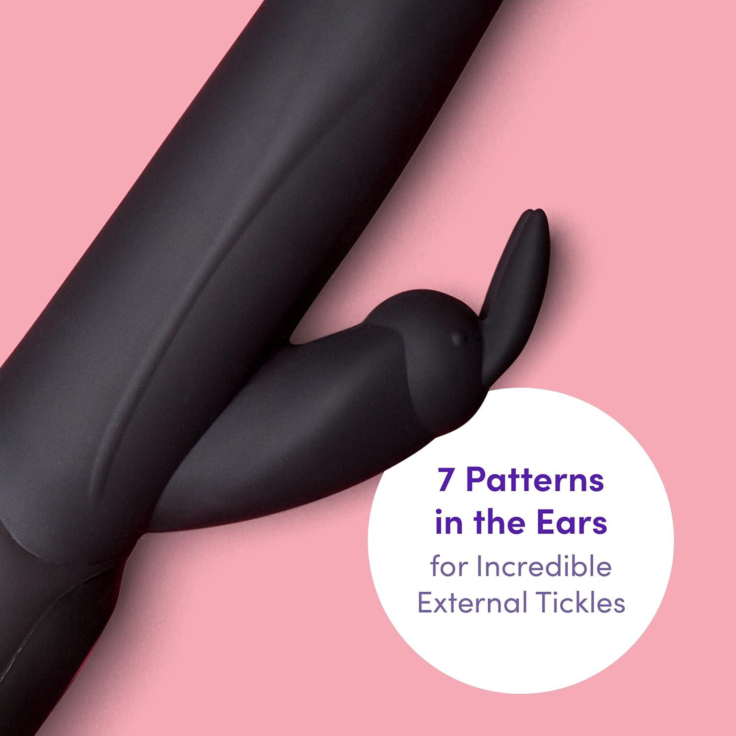 imageLovehoney Power Play Rabbit Vibrator 55 Inch Curved G Spot Vibrator for Women 7 Patterns amp 3 Speeds Silicone Dual Stimulation Adult Sex Toy Waterproof Black