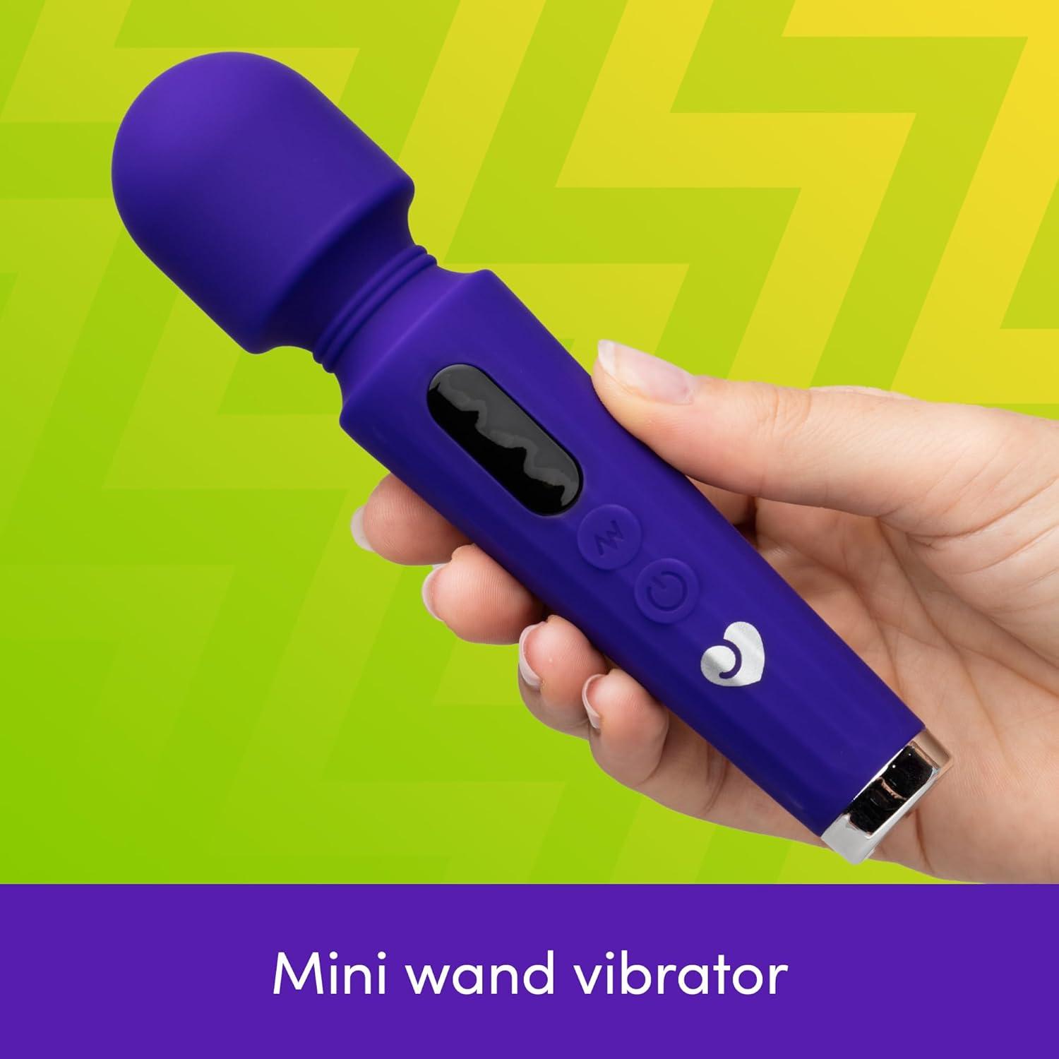 imageLovehoney Power Play Wand Vibrator Silicone Mini Vibrator Wand 7 Powerful Vibrating Modes Adult Toy for Women Discreet Personal Massager for Clitoral amp Body Massage Couples Sex Toys PurplePurple