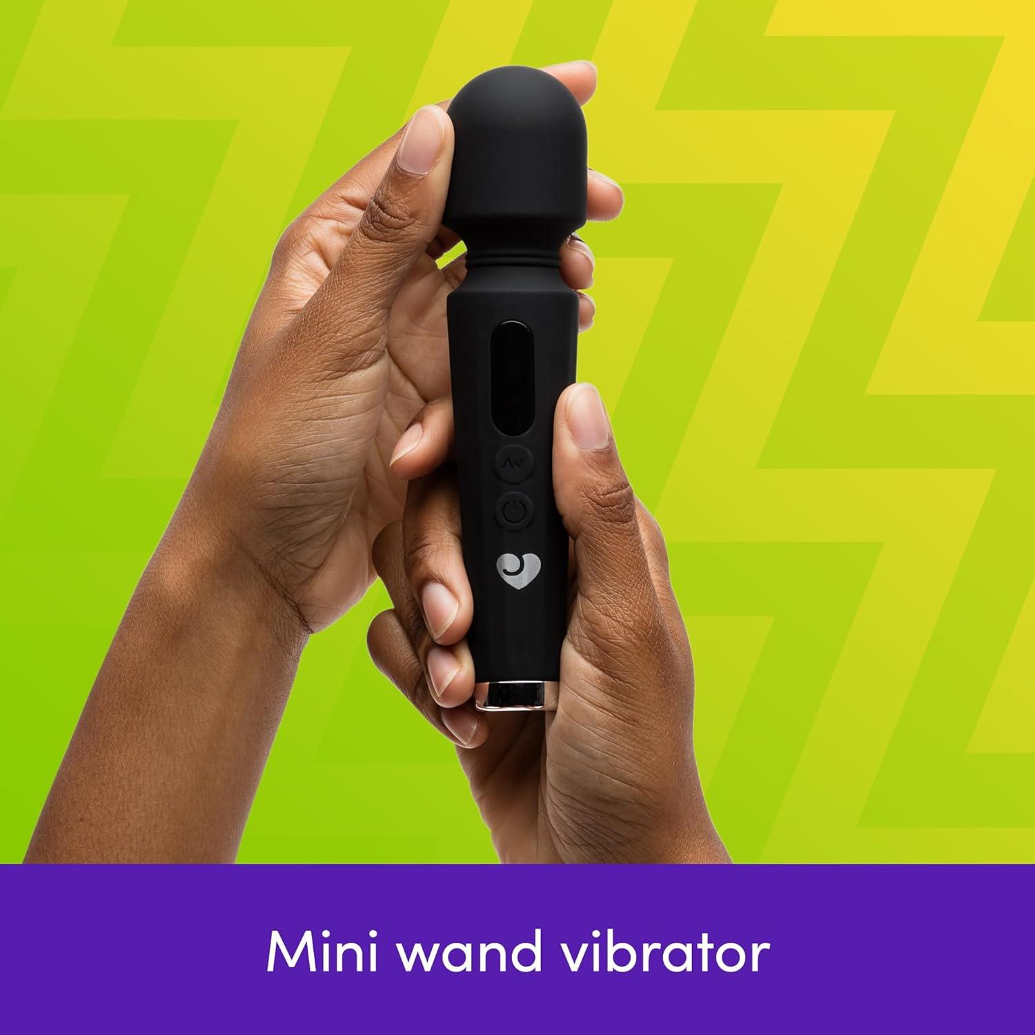 imageLovehoney Power Play Wand Vibrator Silicone Mini Vibrator Wand 7 Powerful Vibrating Modes Adult Toy for Women Discreet Personal Massager for Clitoral amp Body Massage Couples Sex Toys PurpleBlack