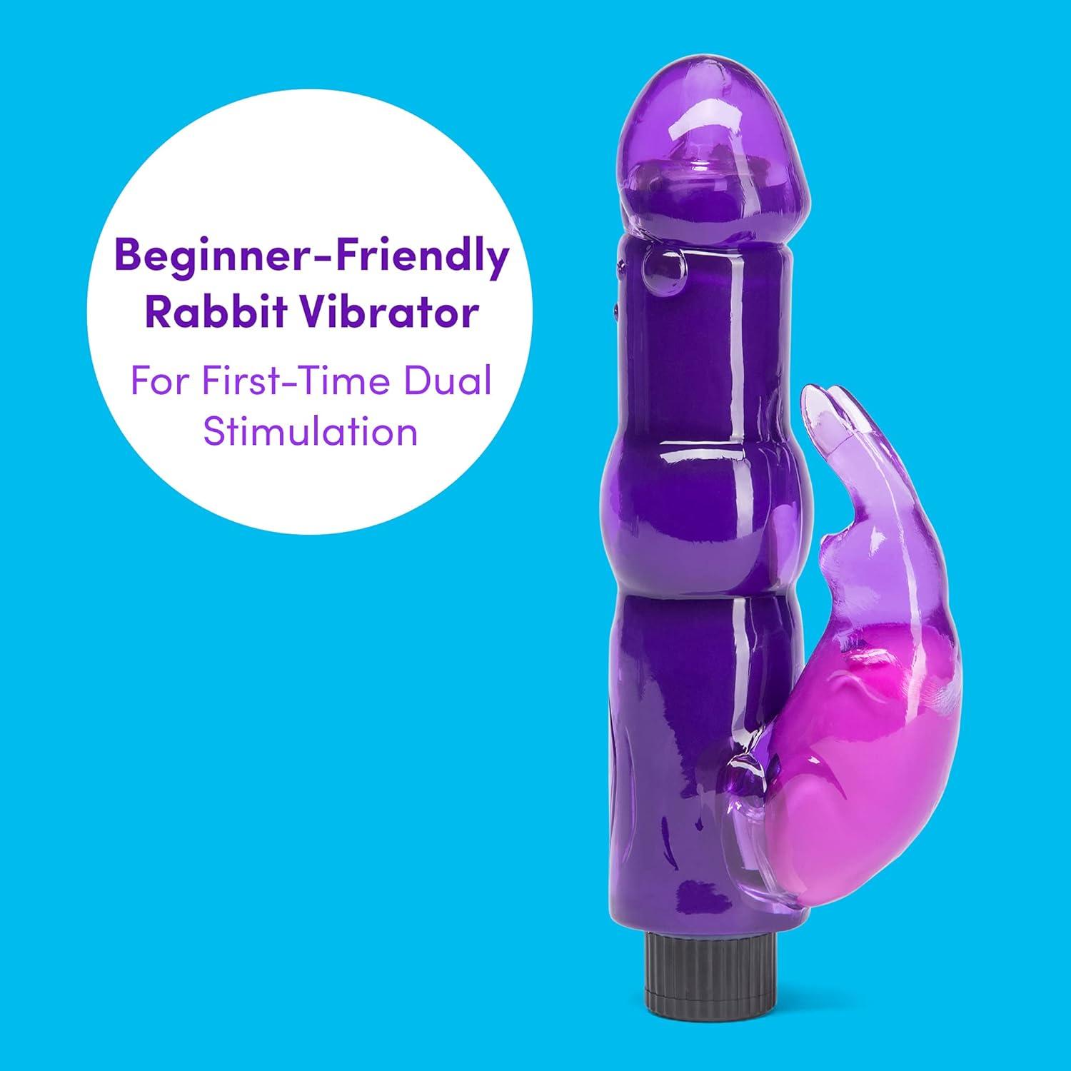 imageLovehoney Rabbit Vibrator 55 Inch Beginner Friendly G Spot Vibrator for Women Easy to Use Dual Stimulation Adult Sex Toy Waterproof PurplePurple