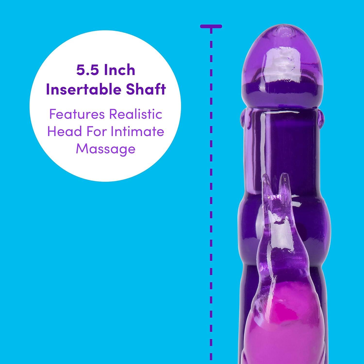 imageLovehoney Rabbit Vibrator 55 Inch Beginner Friendly G Spot Vibrator for Women Easy to Use Dual Stimulation Adult Sex Toy Waterproof PurplePurple