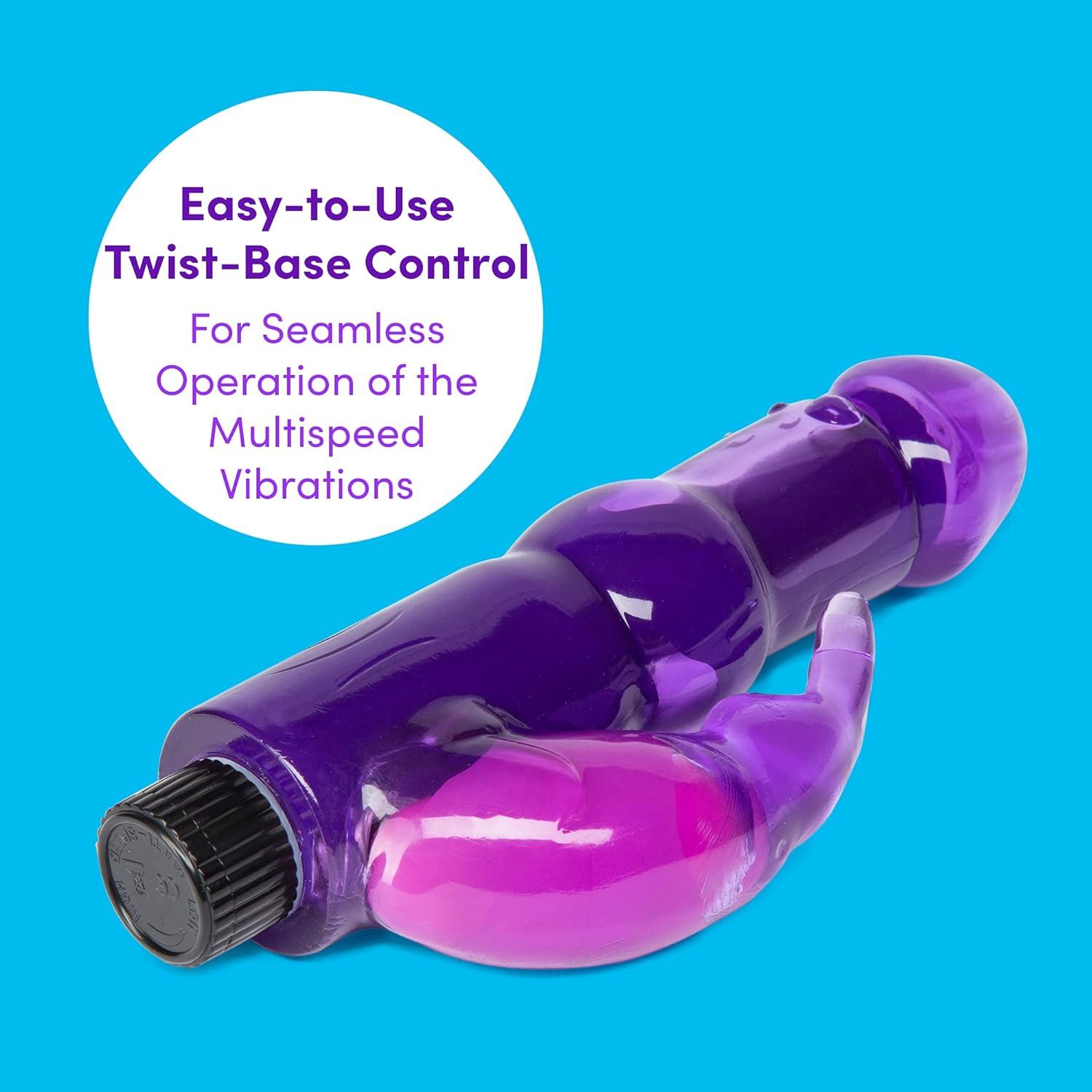 imageLovehoney Rabbit Vibrator 55 Inch Beginner Friendly G Spot Vibrator for Women Easy to Use Dual Stimulation Adult Sex Toy Waterproof PurplePurple