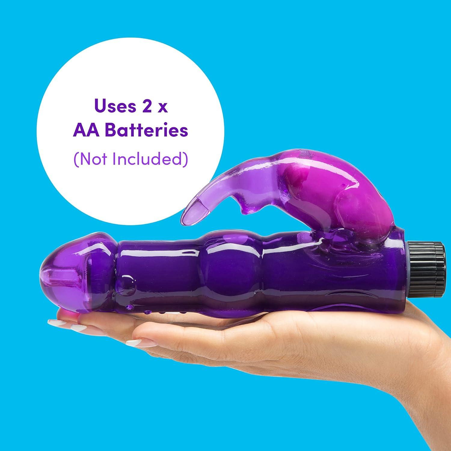 imageLovehoney Rabbit Vibrator 55 Inch Beginner Friendly G Spot Vibrator for Women Easy to Use Dual Stimulation Adult Sex Toy Waterproof PurplePurple