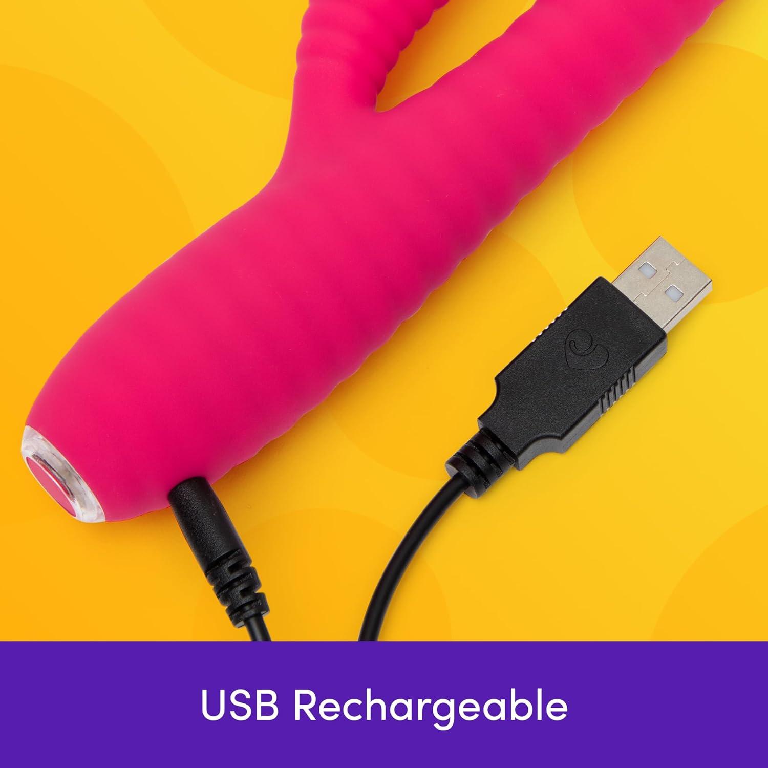 imageLovehoney Ripple Rabbit Vibrator for Women Silicone Ribbed Dildo G Spot Personal Massager 10 Powerful Vibration Modes Rechargeable Clitoral Stimulator Adult Sex Toys amp Games for Couples