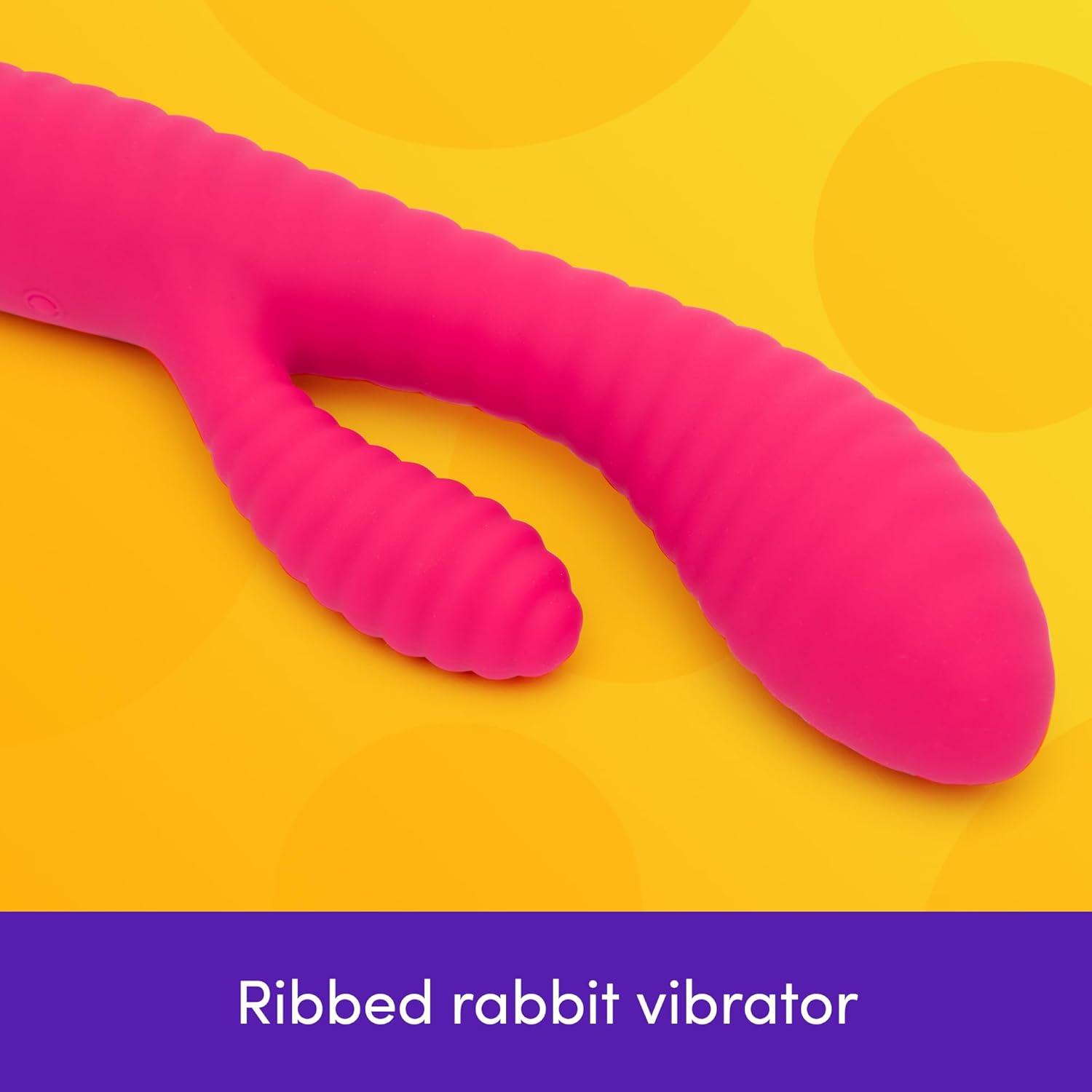 imageLovehoney Ripple Rabbit Vibrator for Women Silicone Ribbed Dildo G Spot Personal Massager 10 Powerful Vibration Modes Rechargeable Clitoral Stimulator Adult Sex Toys amp Games for Couples