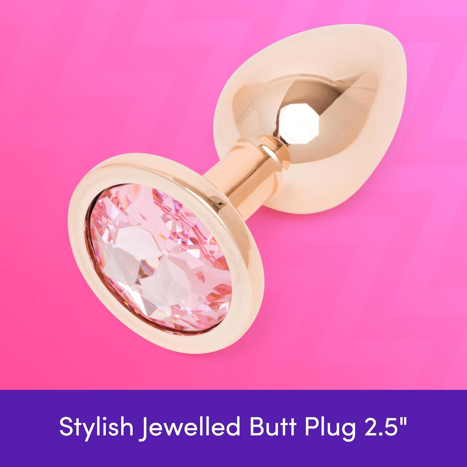 imageLovehoney Rose Gold Butt Plug 25 Pink Gem Anal Plug for Women amp Men Premium Metal Adult Toys Luxury Sex Toys Prostate Stimulator Couples Massager for Comfort amp Enhanced Pleasure