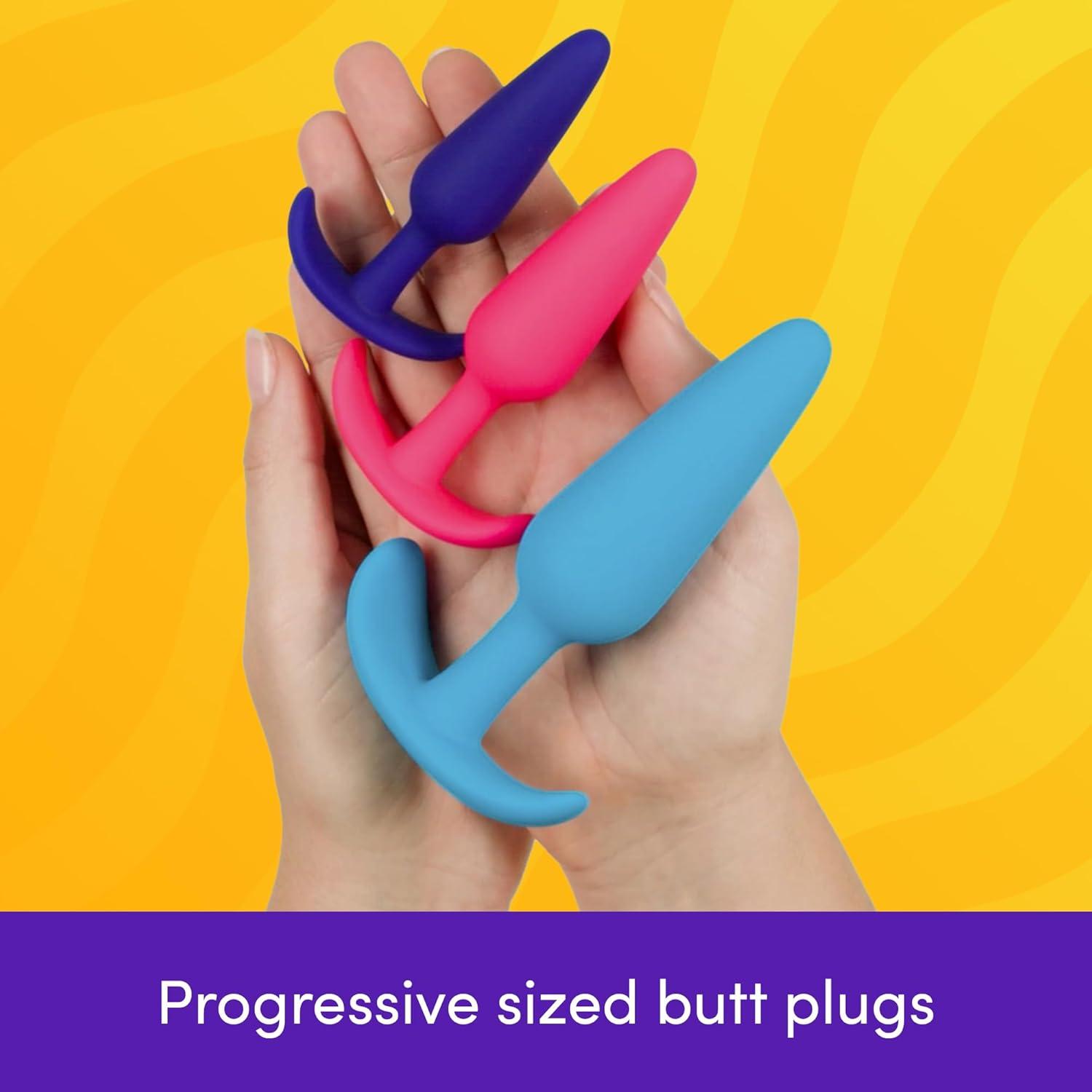 imageLovehoney Silicone Butt Plug Kit 3 Piece Anal Training Kit Progressive Size Small to Large Flared Base Anal Plugs 2944 inch Adult Sex Toys for Men Women amp Couples