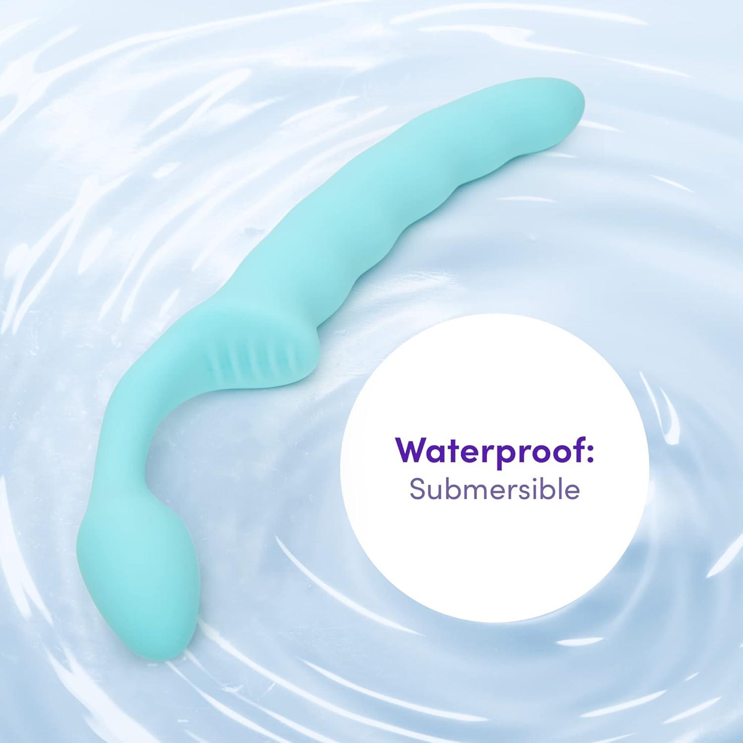 imageLovehoney Strapless Strap On Dildo Flexible 7 Inch Dildo for Women Curved Rippled Shaft for GSpot Stimulation Soft to Touch Silicone Adult Sex Toy Waterproof Aqua