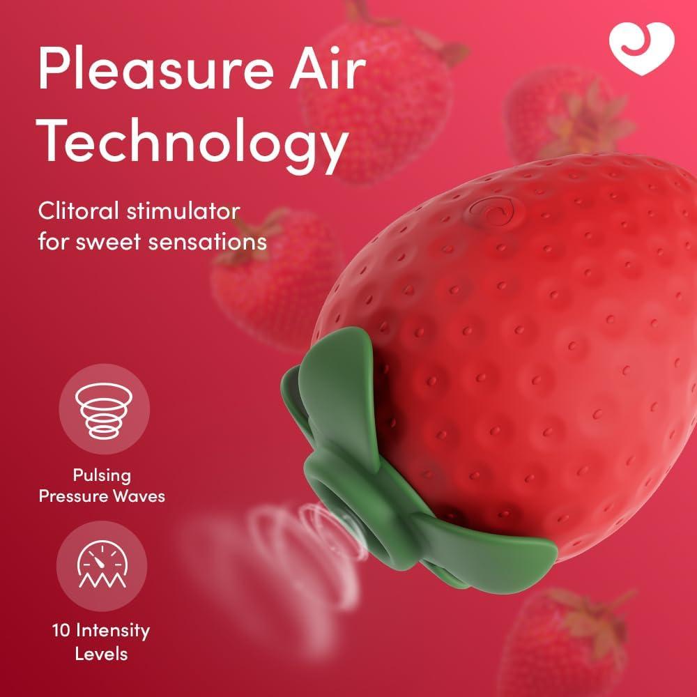 imageLovehoney Strawberry Clit Sucker Womens Sex Toy Silicone Suction Vibrator Clitoral Stimulator Mini Vibrator Adult Toys for Women Novelty Gift Sex Toys for Her Discreet Personal Massager