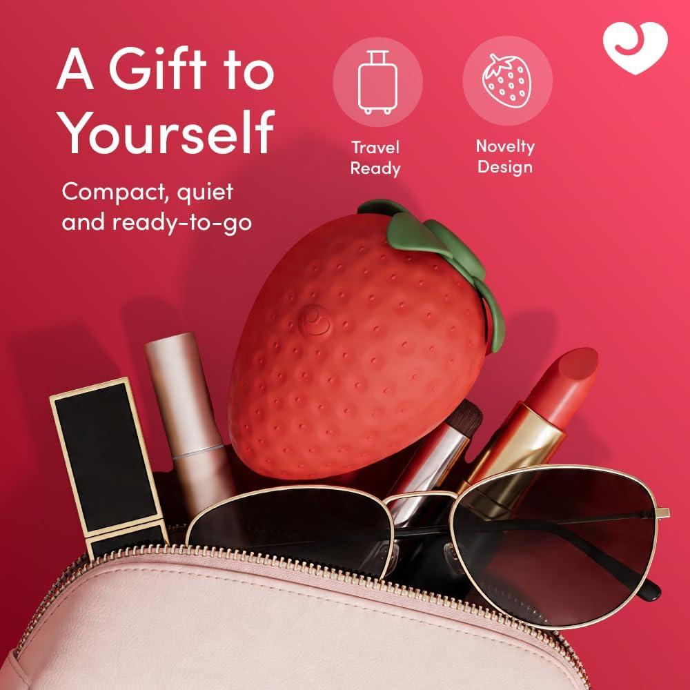 imageLovehoney Strawberry Clit Sucker Womens Sex Toy Silicone Suction Vibrator Clitoral Stimulator Mini Vibrator Adult Toys for Women Novelty Gift Sex Toys for Her Discreet Personal Massager