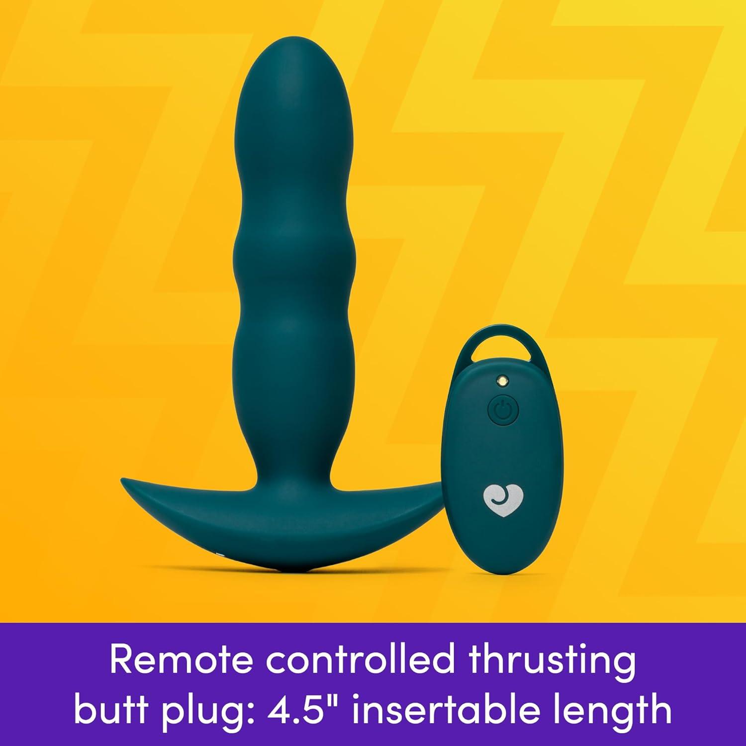 imageLovehoney Thrusting Remote Controlled Butt Plug Silicone Anal Plug Male Sex Toy Adult Toys for Pleasure Thrusting Anal Dildo Vibrator 4 Speeds amp 5 Pattern Waterproof Prostate Massager