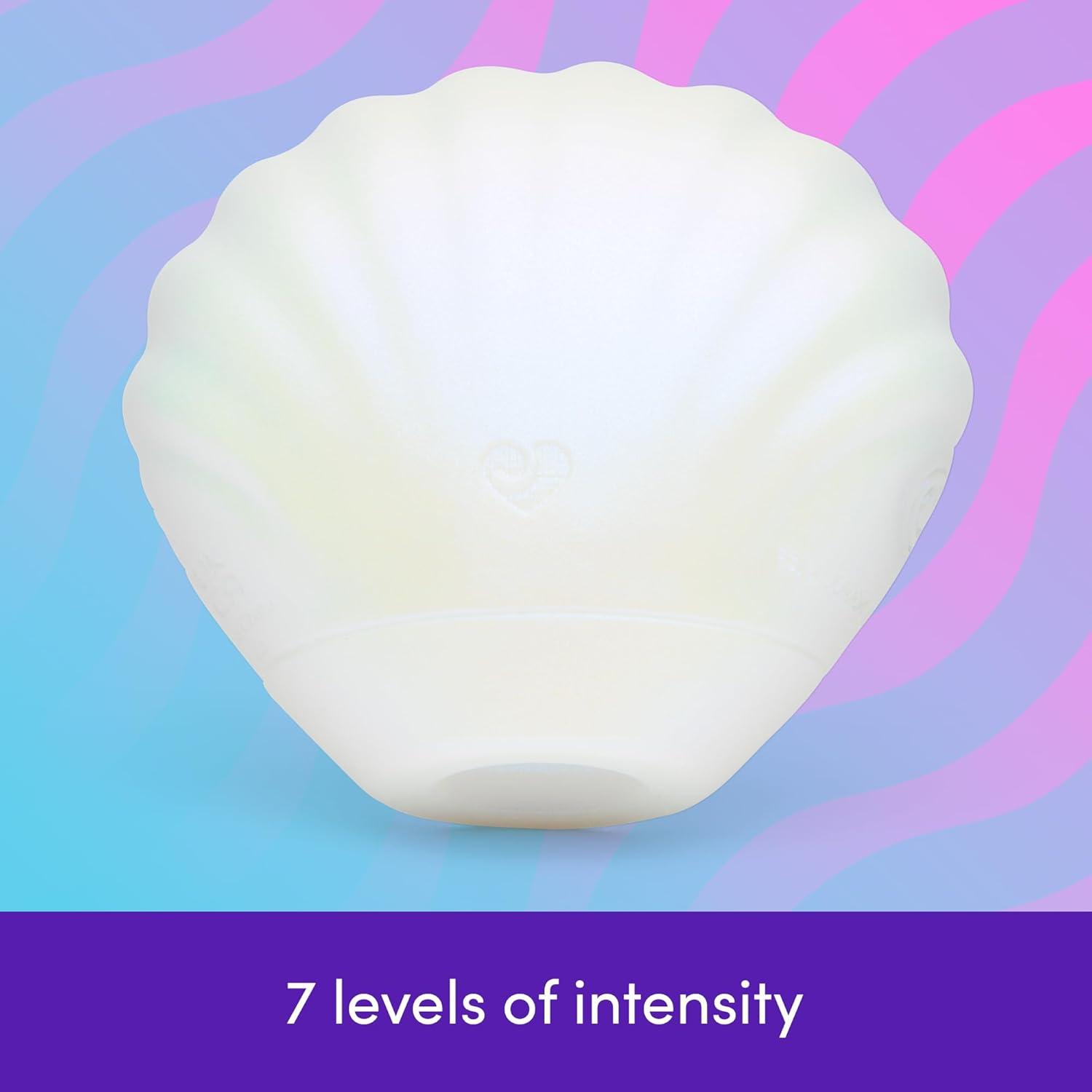 imageLovehoney Venus Shell Clit Sucker Pleasure Air Technology Clitoral Suction Vibrator for Women with 7 Intensity Levels Silicone Clit Stimulator Rechargeable amp Waterproof Adult Sex Toy White
