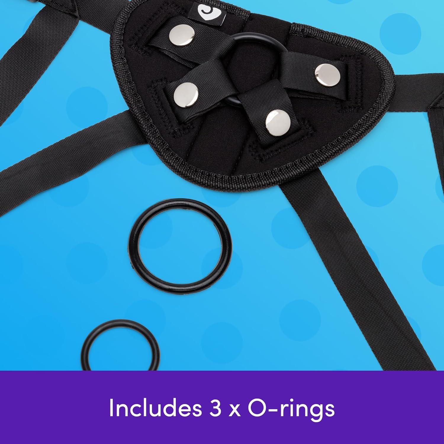 imageLovehoney Vibrating Strap On Dildo amp Harness Kit 2 Silicone Dildos for Pegging amp G Spot Stimulation Includes Bullet Vibrator Adjustable Harness with 3 ORings Adult Sex Toy for Couples