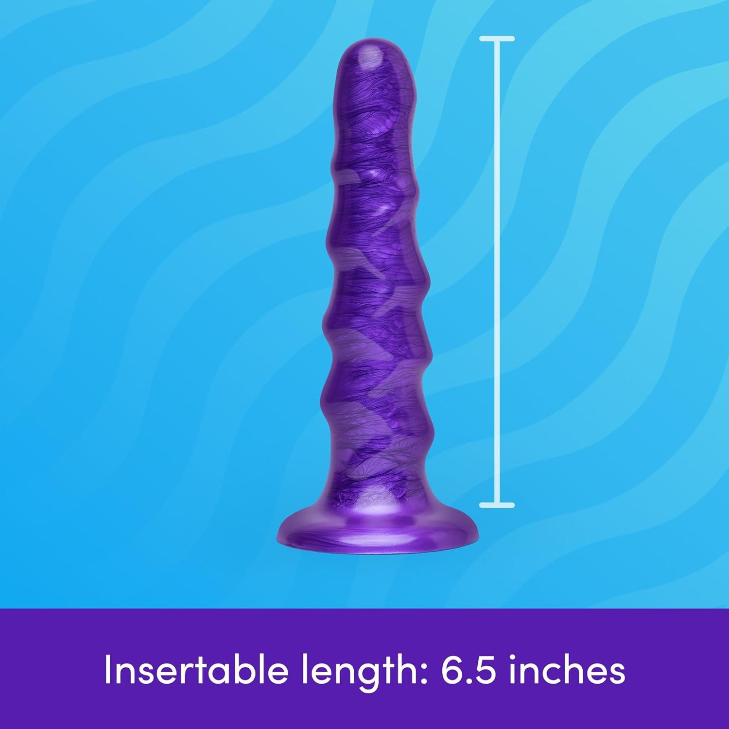 imageLovehoney Wavy Dildo Textured 7 Inch Suction Cup Dildo for Women Silicone G Spot amp Anal Prostate Massager Tool Realistic Dildo Adult Sex Toys for Men Women amp Couples Purple