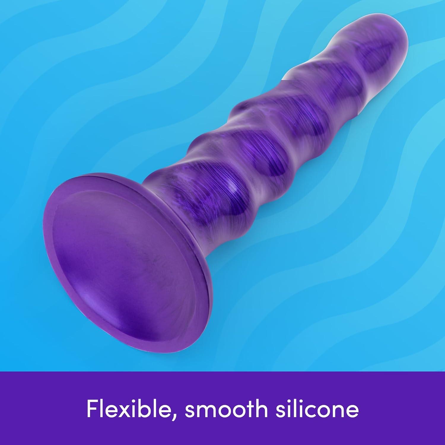 imageLovehoney Wavy Dildo Textured 7 Inch Suction Cup Dildo for Women Silicone G Spot amp Anal Prostate Massager Tool Realistic Dildo Adult Sex Toys for Men Women amp Couples Purple