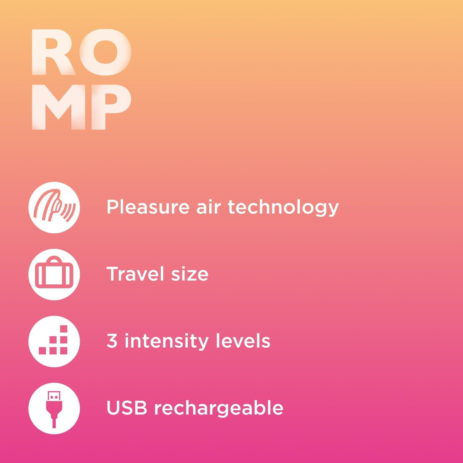 imageROMP Kiss Clitoral Suction Sex Toy Travel Size Clit Sucker Pleasure Air Technology Small Vibrator 3 Intensity Levels Waterproof Female Adult Sexual Stimulator Clitoris Stimulation Massager