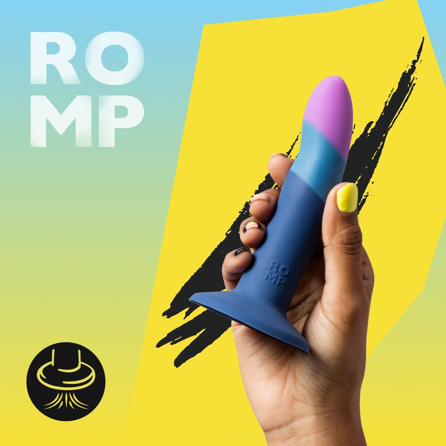 imageROMP Piccolo Strap On Dildo Pegging Kit 5 Inch Suction Cup Dildo amp Adjustable Sex Harness Wearable Adult Sex Toys for Women amp Couples G Spot amp Anal Stimulation Curved StrapOn Adult ToyPiccolo