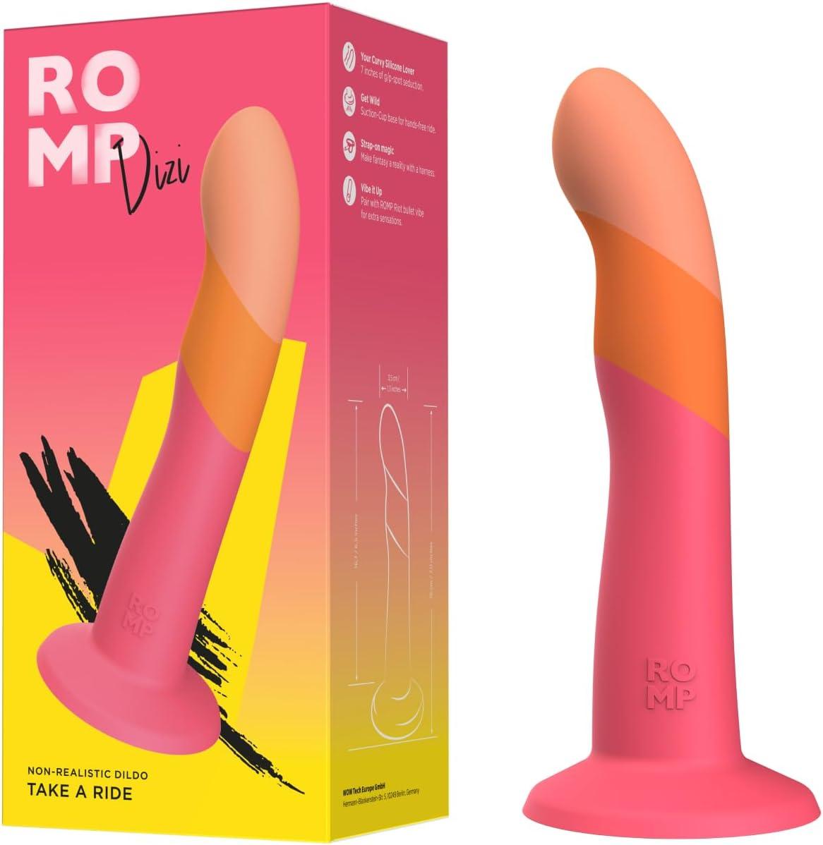 imageROMP Piccolo Strap On Dildo Pegging Kit 5 Inch Suction Cup Dildo amp Adjustable Sex Harness Wearable Adult Sex Toys for Women amp Couples G Spot amp Anal Stimulation Curved StrapOn Adult ToyDizi