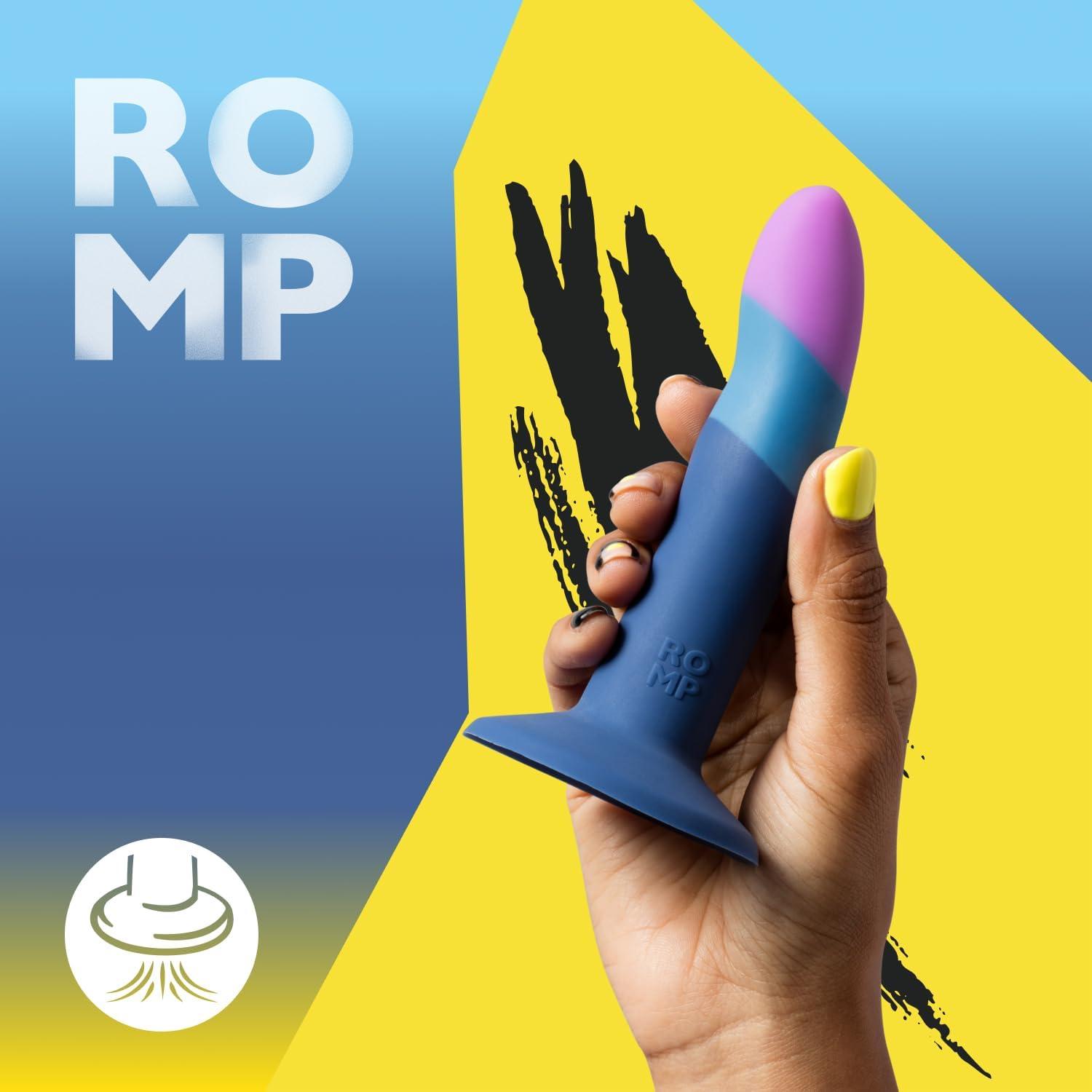 imageROMP Piccolo Strap On Dildo Pegging Kit 5 Inch Suction Cup Dildo amp Adjustable Sex Harness Wearable Adult Sex Toys for Women amp Couples G Spot amp Anal Stimulation Curved StrapOn Adult ToyPegging Kit