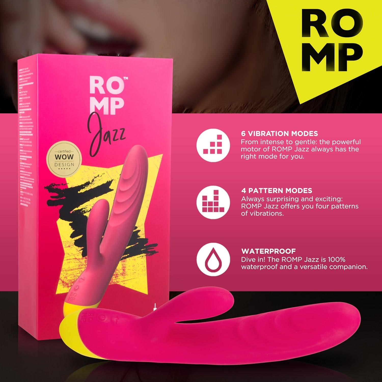 imageROMP Pulse Rabbit Vibrator amp Clit Sucker Clitoral Suction Device amp G Spot GSpot Stimulation amp Clitoris Sucker with Pleasure Air Technology Rechargeable amp Waterproof Adult Sex Toy for WomenJazz