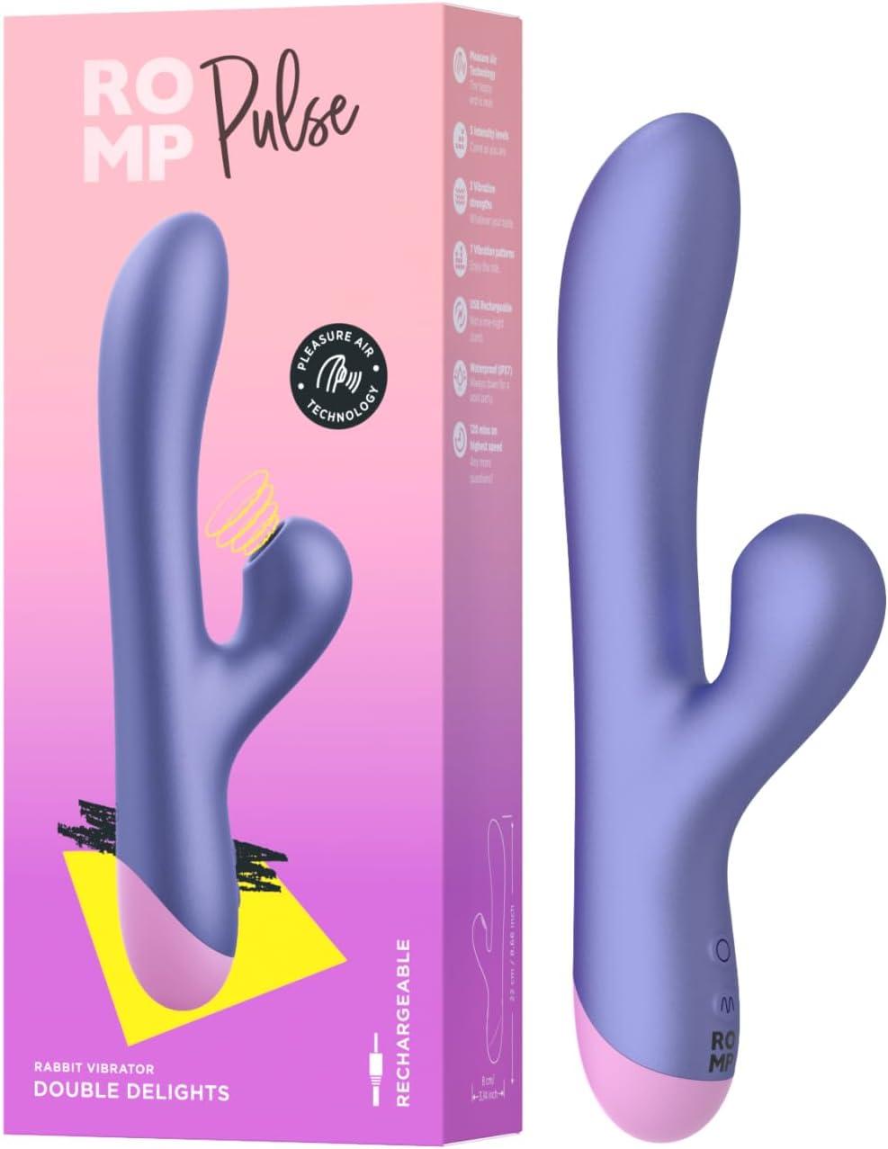 imageROMP Pulse Rabbit Vibrator amp Clit Sucker Clitoral Suction Device amp G Spot GSpot Stimulation amp Clitoris Sucker with Pleasure Air Technology Rechargeable amp Waterproof Adult Sex Toy for WomenPulse
