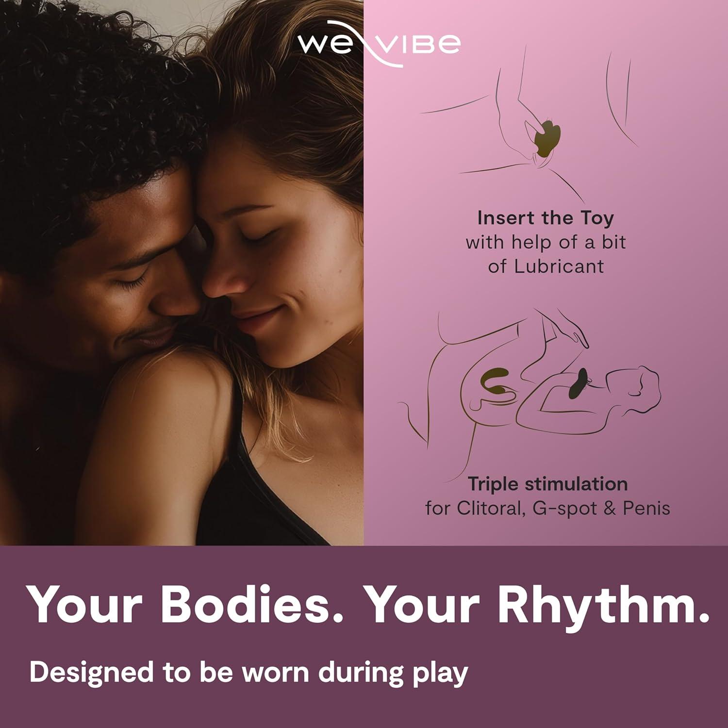 imageWeVibe Chorus Pro App Controlled Wireless Couples Vibrator Remote Controlled Adults Toy Silicone Stimulator with 10 Intensity Levels Clitoral amp GSpot Couples Sex Toy for Him amp Her PinkBlack