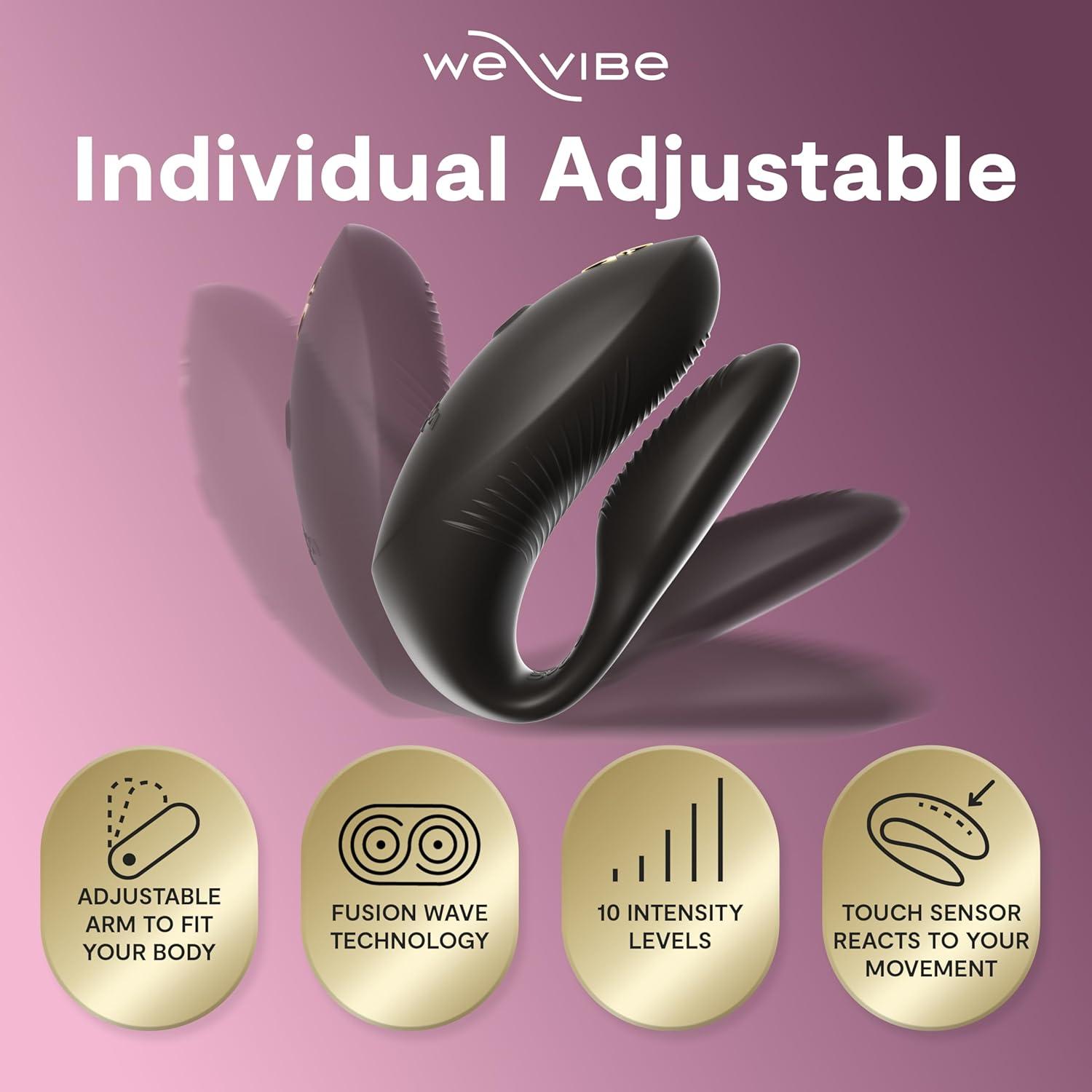 imageWeVibe Chorus Pro App Controlled Wireless Couples Vibrator Remote Controlled Adults Toy Silicone Stimulator with 10 Intensity Levels Clitoral amp GSpot Couples Sex Toy for Him amp Her PinkBlack