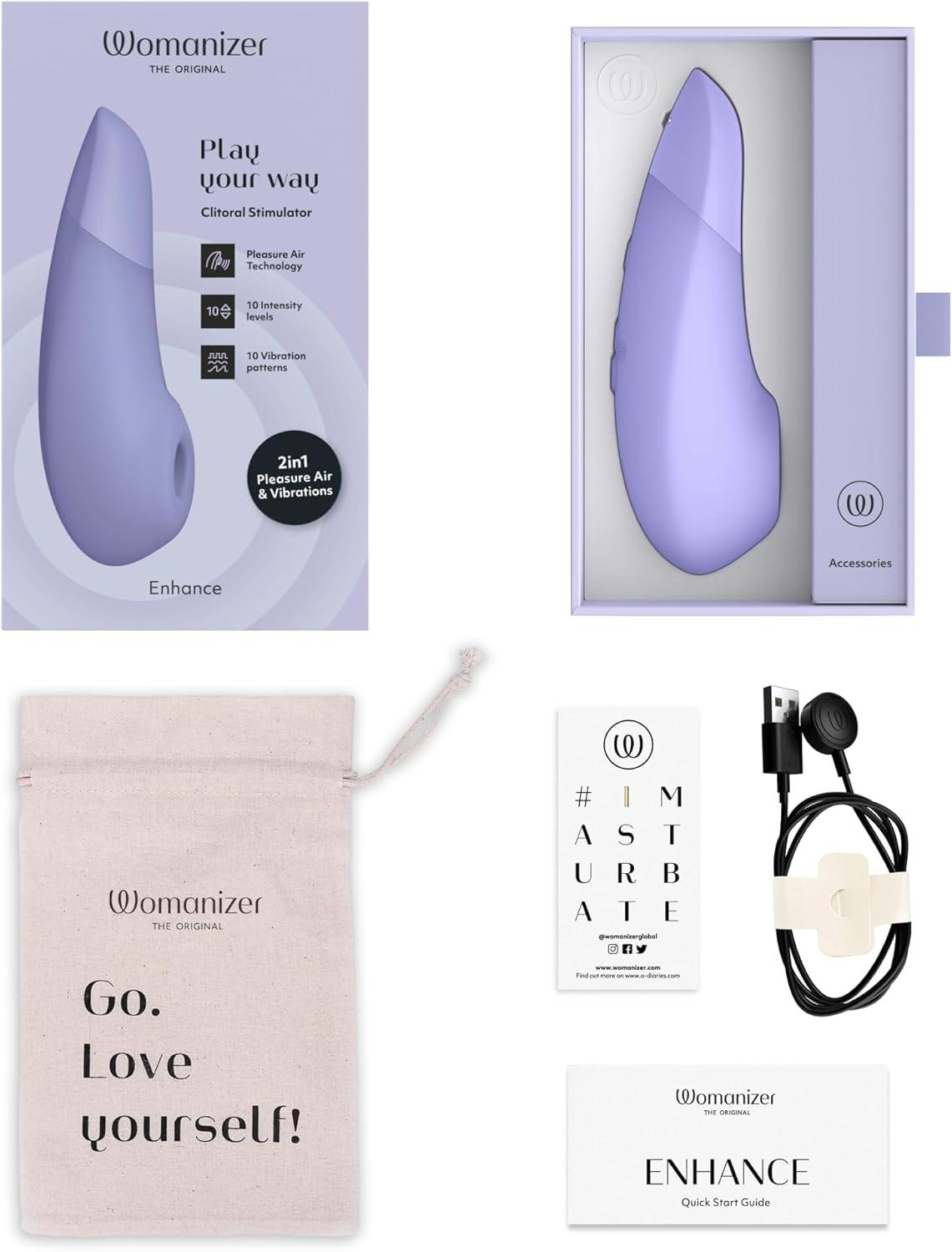 imageWomanizer Enhance 2 in 1 Air Massage Adult Toys amp Clitoris Vibrator for Women Clit Sucker Personal Massagers Clitoral Stimulator Vibration Sex Toys Couples Sexual Pleasure Tools for Women LilacLilac