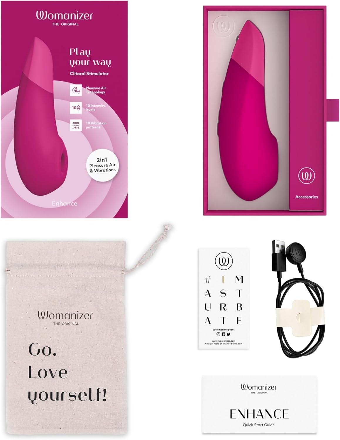 imageWomanizer Enhance 2 in 1 Air Massage Adult Toys amp Clitoris Vibrator for Women Clit Sucker Personal Massagers Clitoral Stimulator Vibration Sex Toys Couples Sexual Pleasure Tools for Women LilacPink