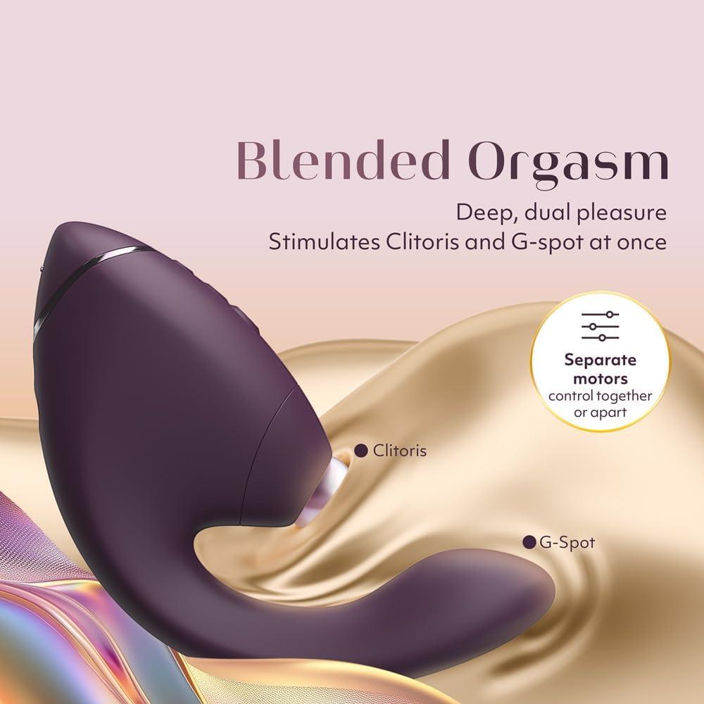 imageWomanizer Next Duo Rabbit Vibrator for Women 14 Vibration amp Sucking Modes 10 Patterns Dual Motor Dildo Adult Toy with Clit Sucker amp GSpot Vibrator Quiet Clitoral Stimulator Sex Toys PinkPurple